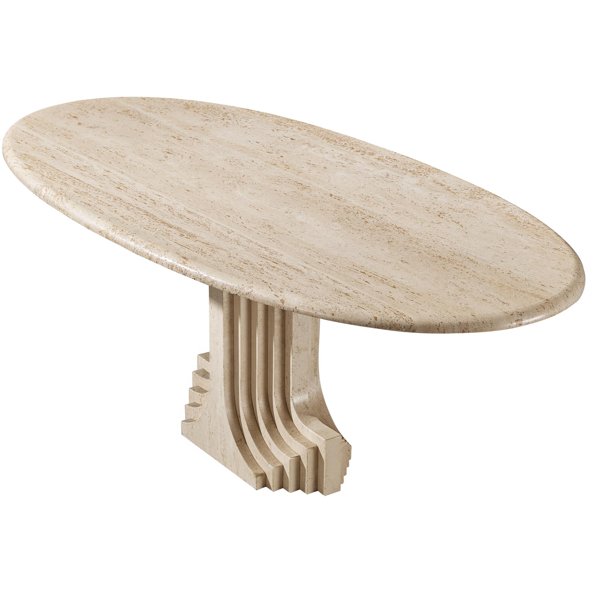 Cattelan Italia 'Argo' Oval Dining Table in Travertine