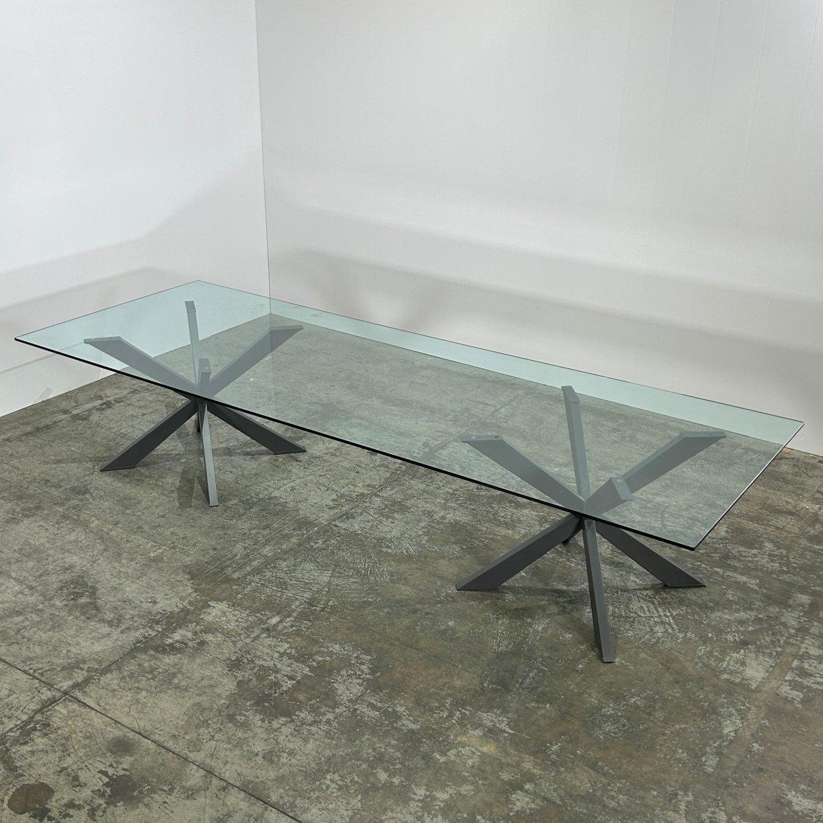 Mesa de comedor de cristal Spyder personalizada de Cattelan Italia Metal en venta
