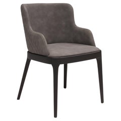 Cattelan Italia Magda Couture Grey Leather Dining Chairs