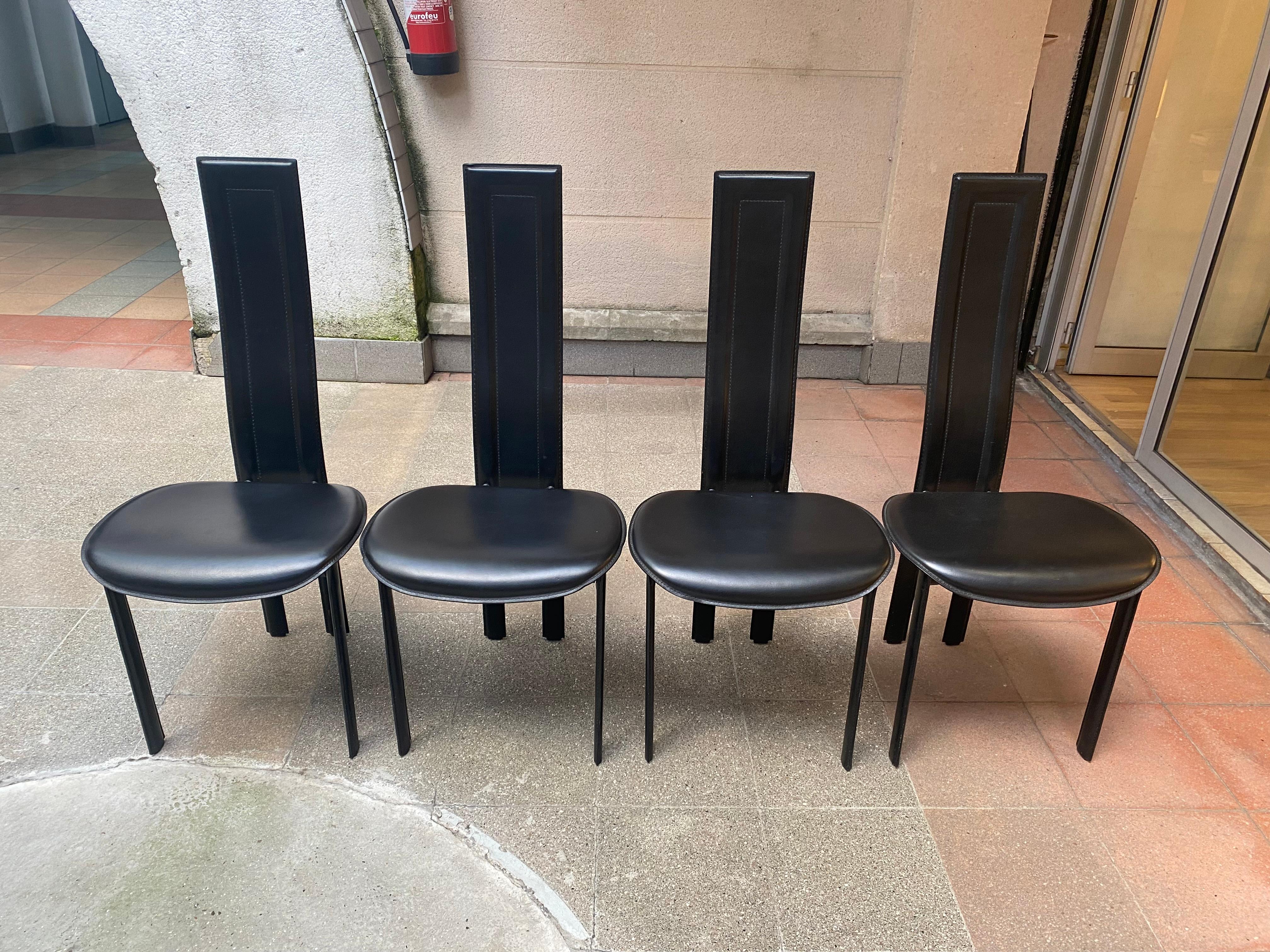 Late 20th Century Cattelan Italia Suite of 4 Chairs, Circa 1980