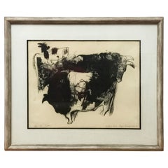 "Cattle" Lithograph by Kojin Toneyama