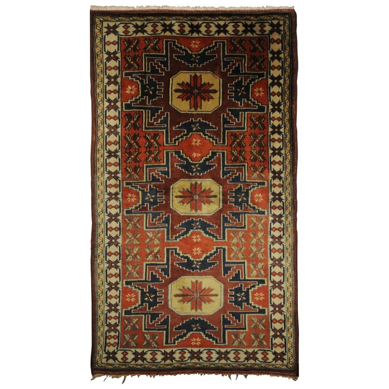 Caucas Armenia Leshghi Antic Wool Rug For Sale 14