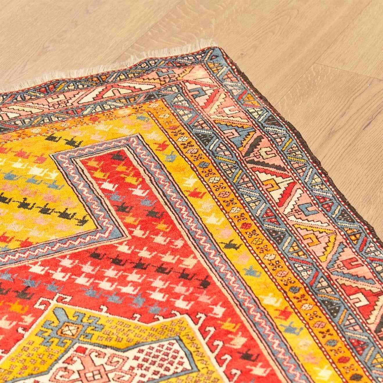 Caucas Shirvan Antic Wool Rug In Fair Condition For Sale In Barcelona, Barcelona
