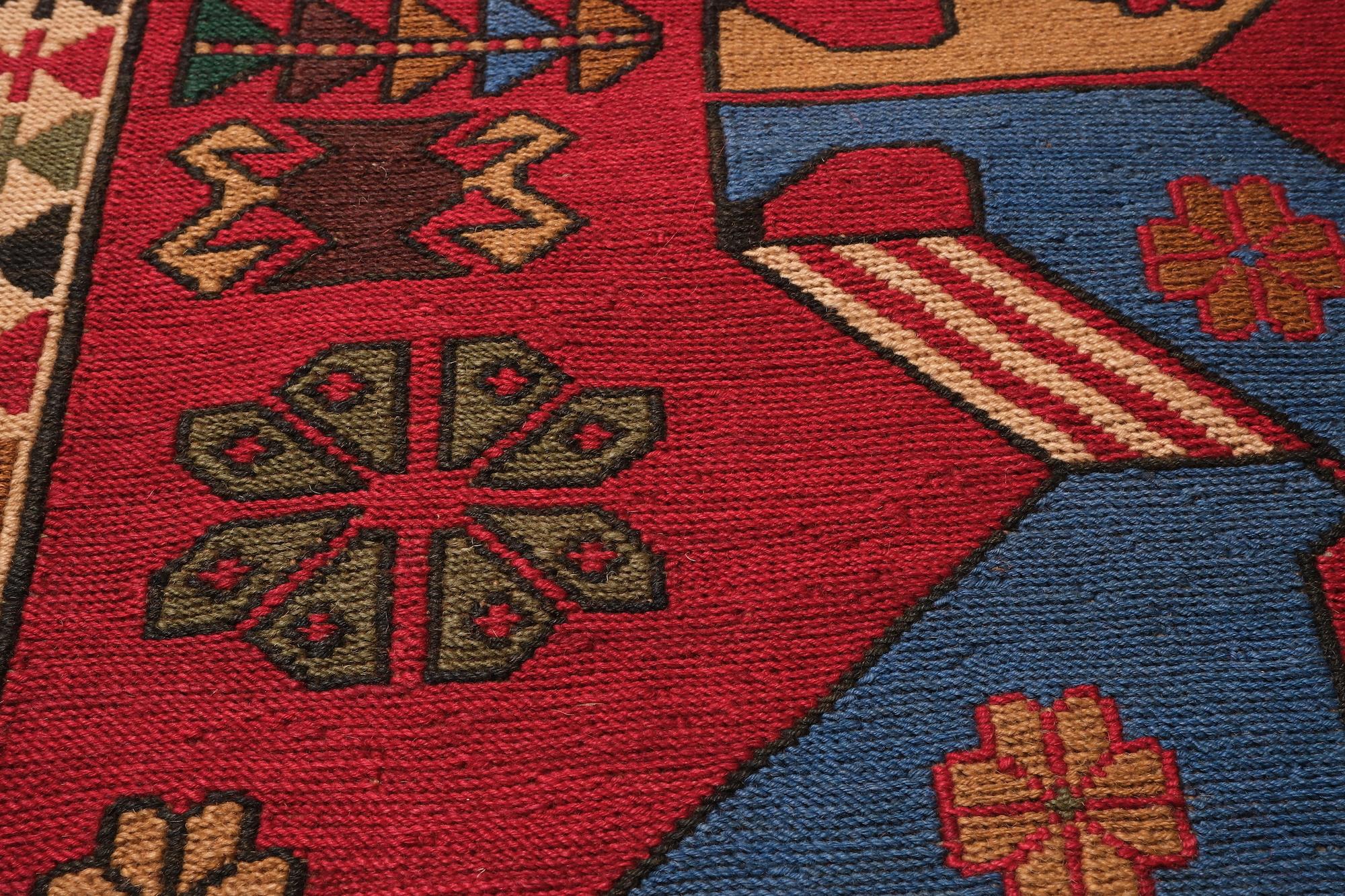 20th Century Caucasia Soumak Sumac Kilim Rug, Caucasian Old Sumak Soumac Caucasus Carpet For Sale