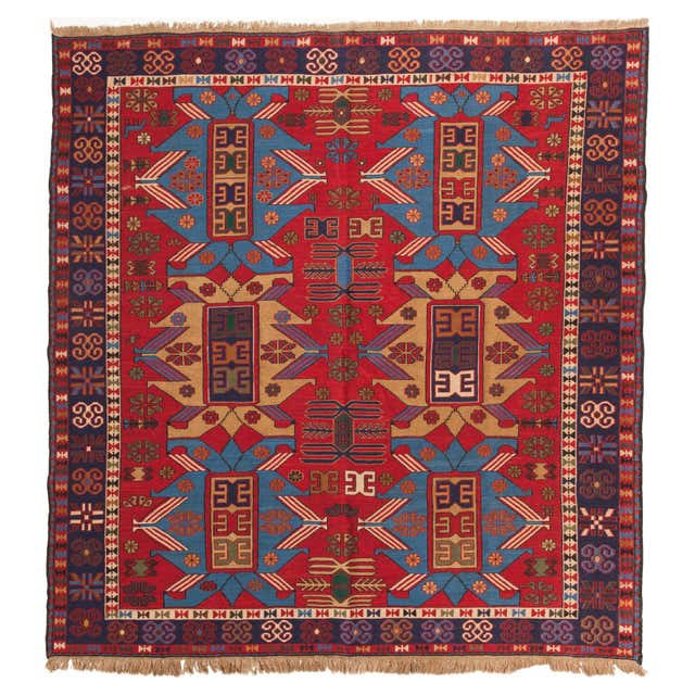 Sumac Rugs Antique Caucasus Soumak Kilim Sumac Rug, Caucasian Sumak Natural Carpet ...