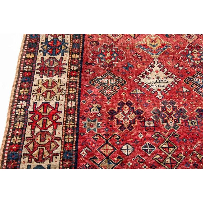 Antike datiert kaukasisch  Kazak-Teppich (Handgeknüpft) im Angebot