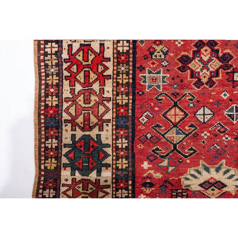19th Century Antique Dated Caucasian  Kazak Rug For Sale