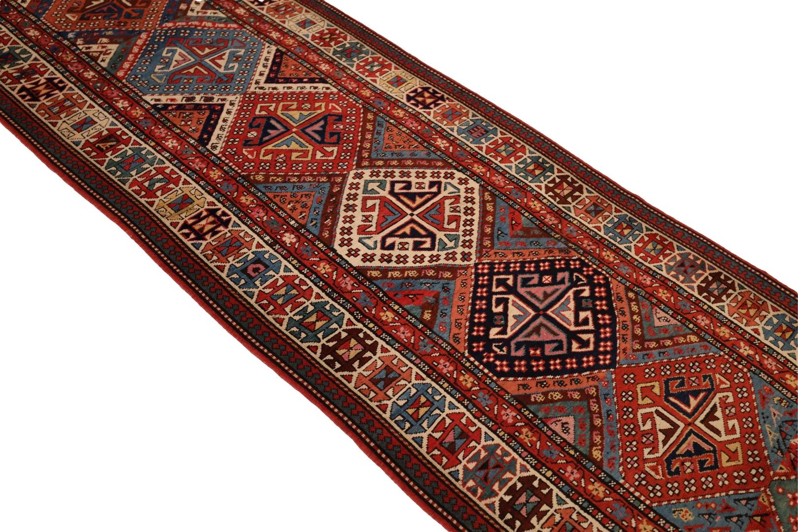 Perse Tapis de couloir caucasien ancien - 3'4