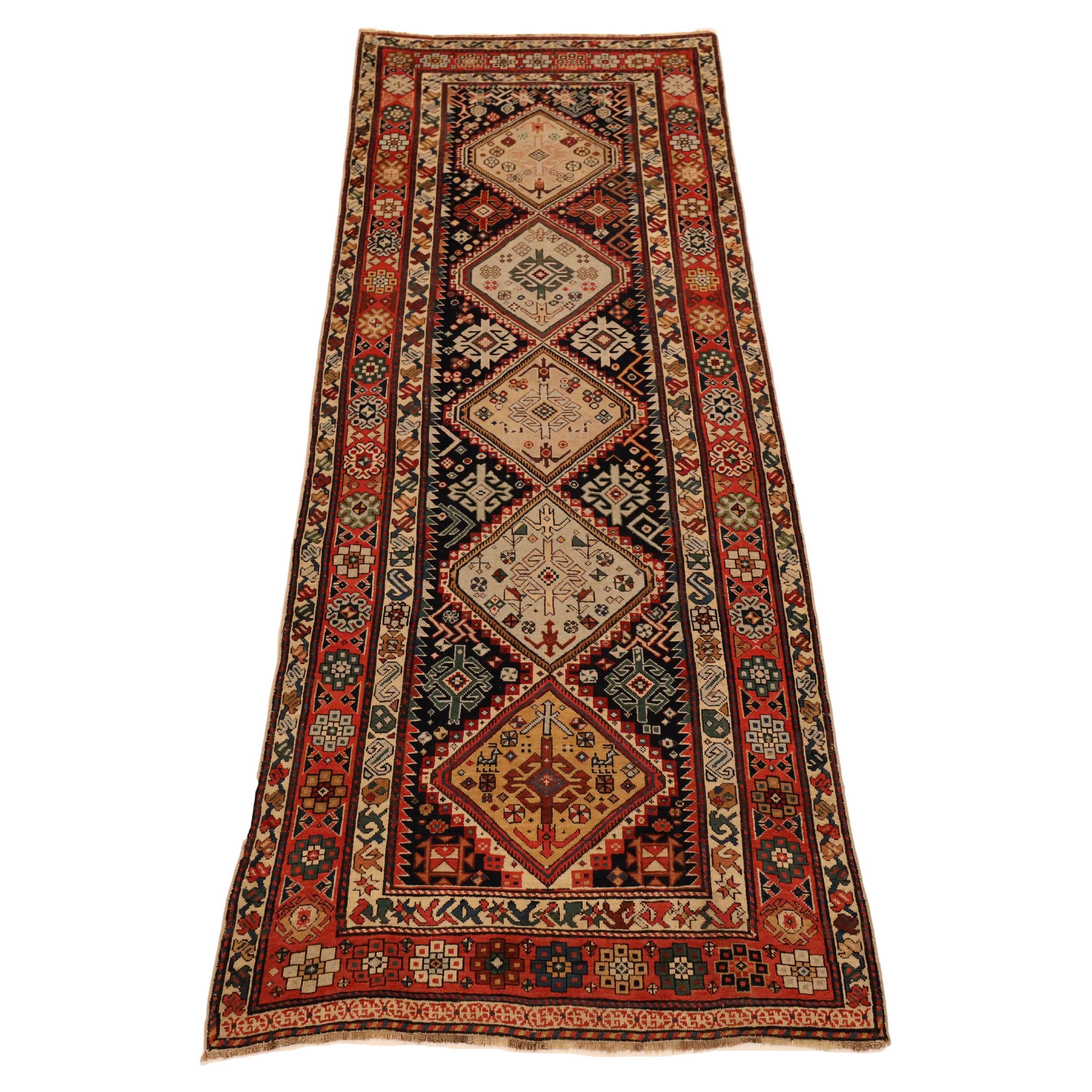 Caucasian Antique runner - 3'9" x 9'7"