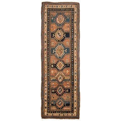Caucasian Antique Runner GENDJEH Unique Specimen