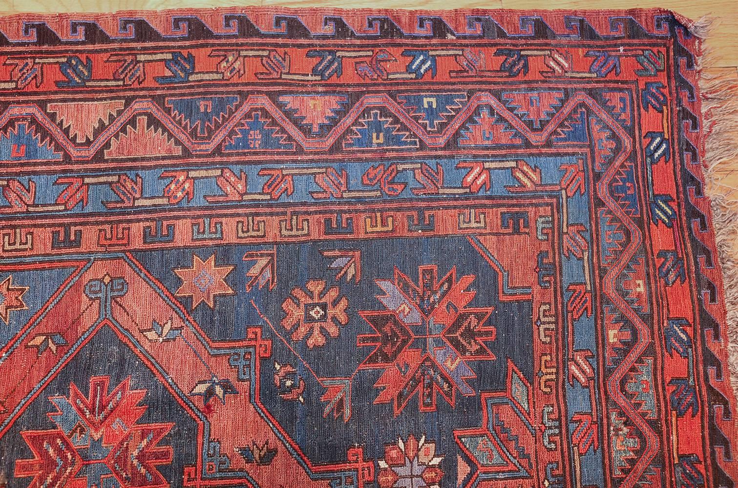 20th Century Caucasian Antique Soumak Rug. Size: 6 ft 10 in x 11 ft 7 in (2.08 m x 3.53 m)