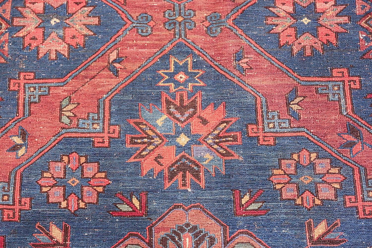 Caucasian Antique Soumak Rug. Size: 6 ft 10 in x 11 ft 7 in (2.08 m x 3.53 m) 1