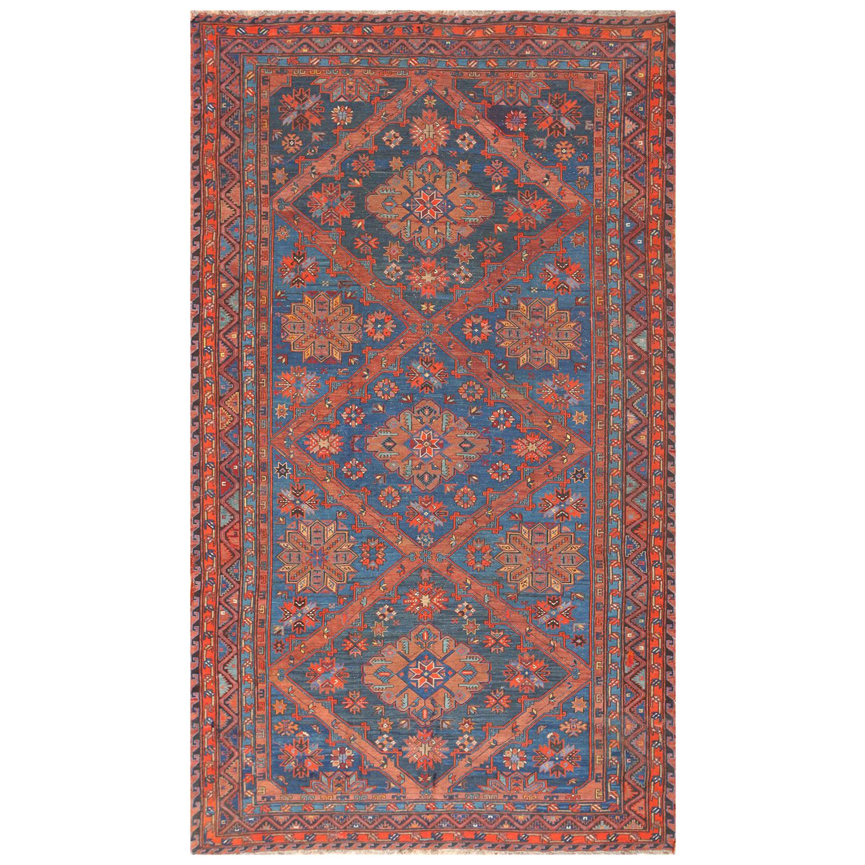 Caucasian Antique Soumak Rug. Size: 6 ft 10 in x 11 ft 7 in (2.08 m x 3.53 m)