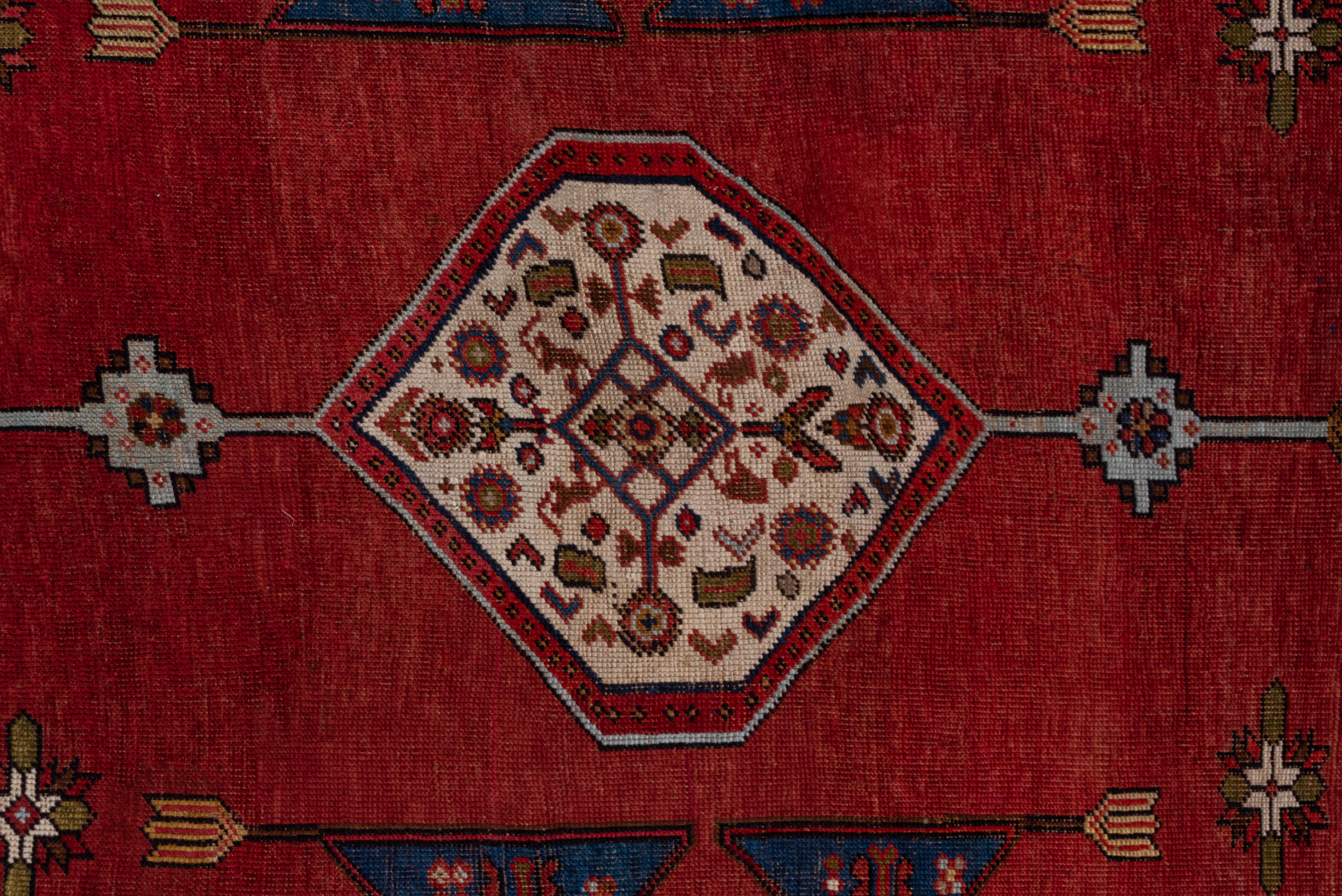 Wool Caucasian Central Medallion With Brilliant Geometric Border For Sale