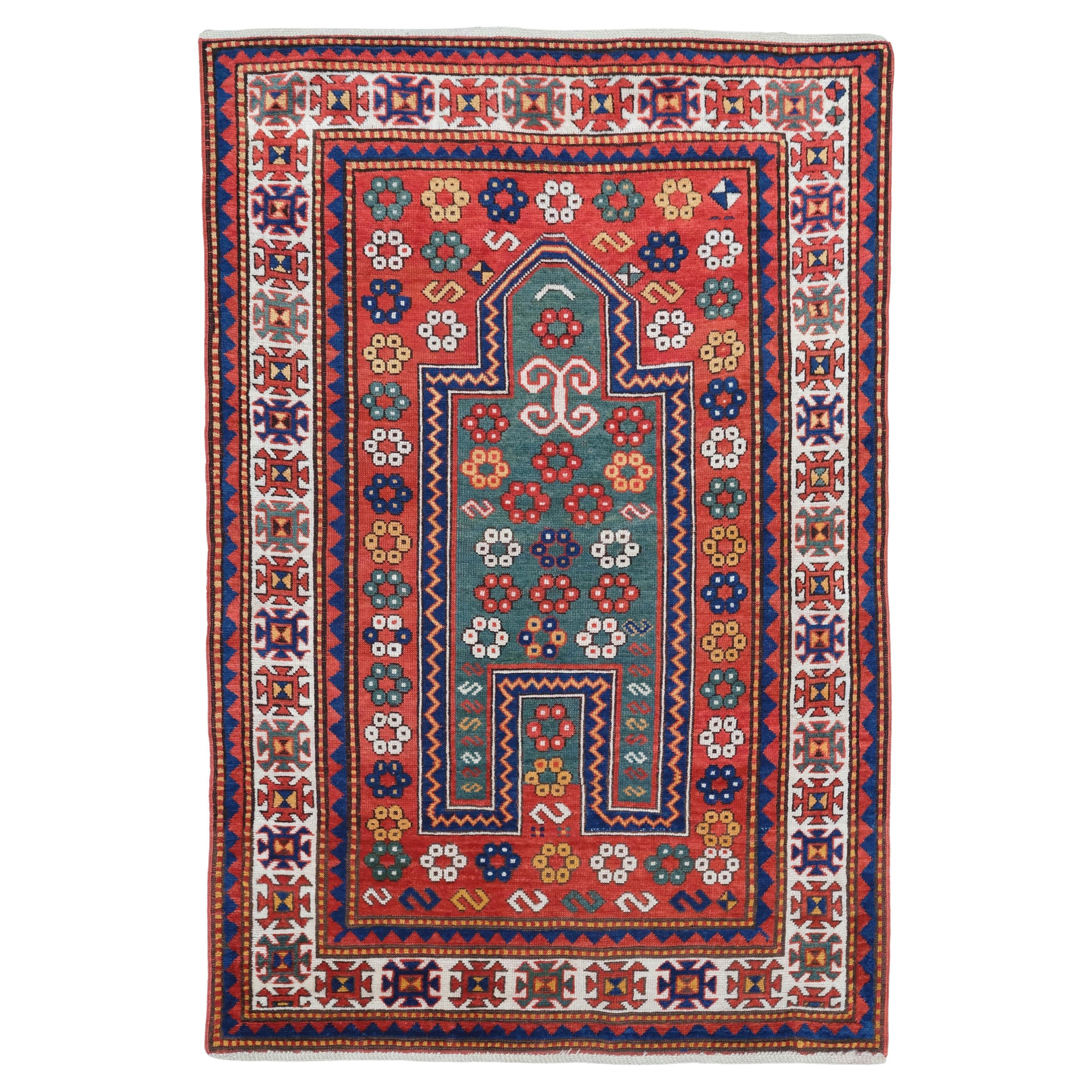 Caucasian Fahrola Prayer Rug - 19th Century Fahrola Prayer Rug For Sale