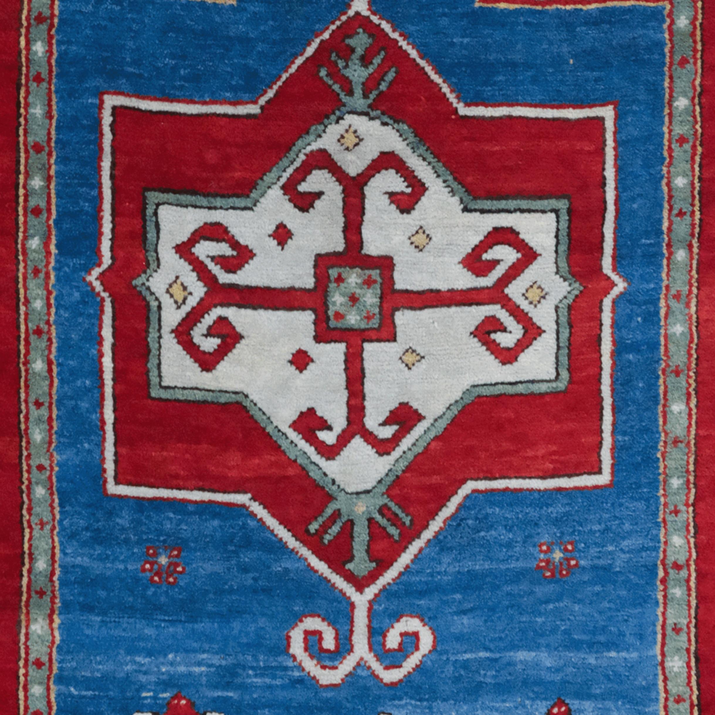 Hand-Woven Caucasian Fahrola Prayer Rug For Sale