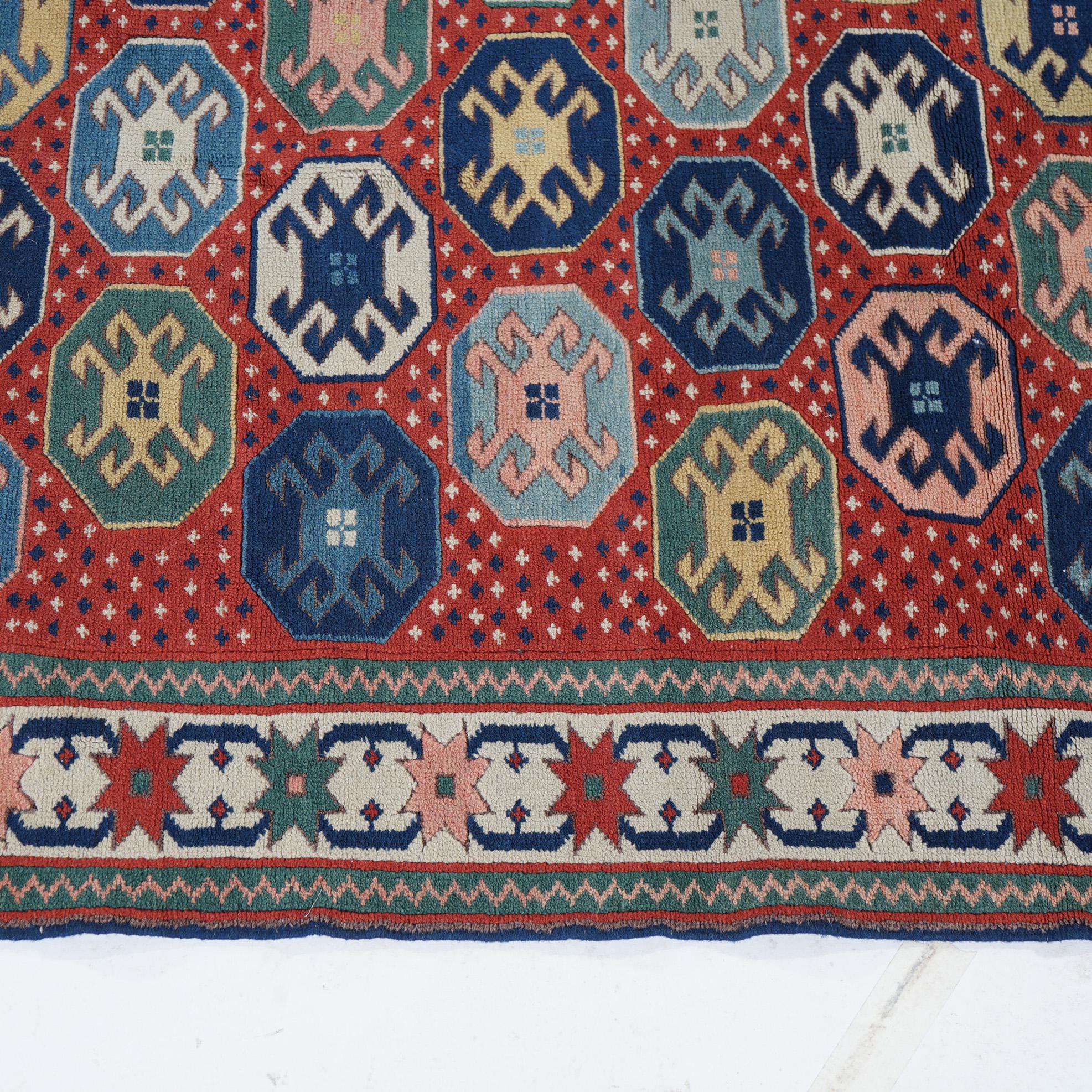  Caucasian Kazak Oriental Wool Rug 20th Century For Sale 8