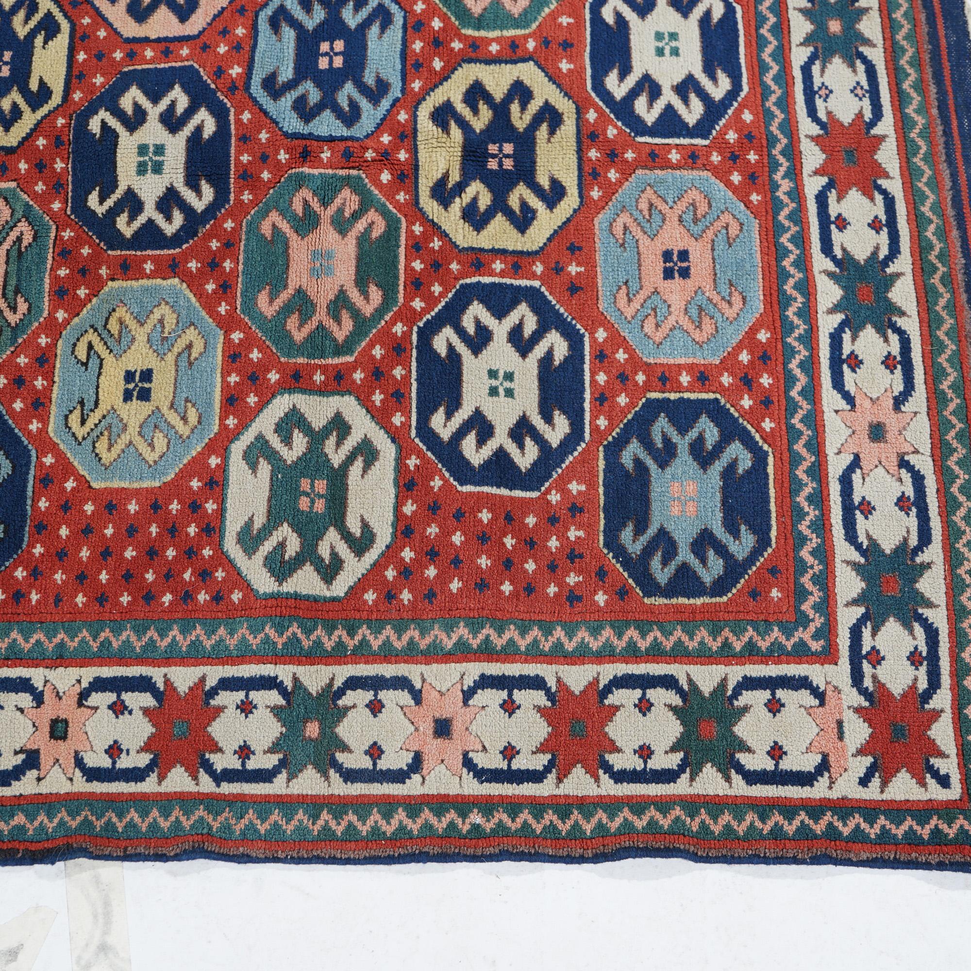 Caucasian Kazak Oriental Wool Rug 20th Century For Sale 9