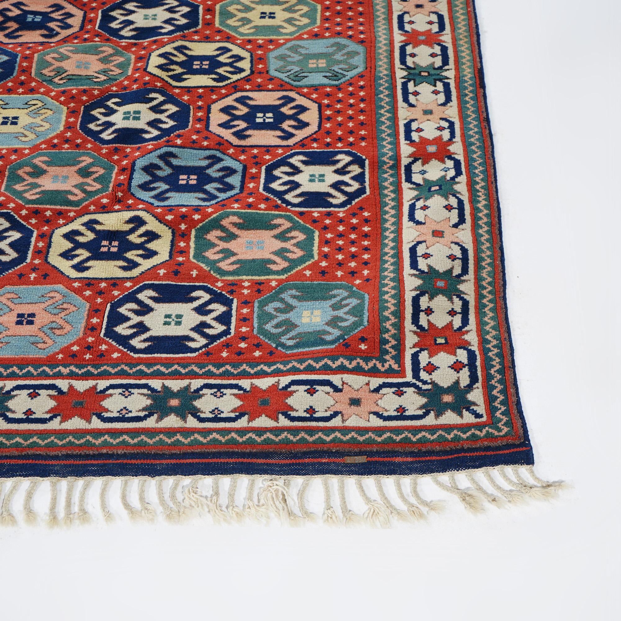  Caucasian Kazak Oriental Wool Rug 20th Century For Sale 2