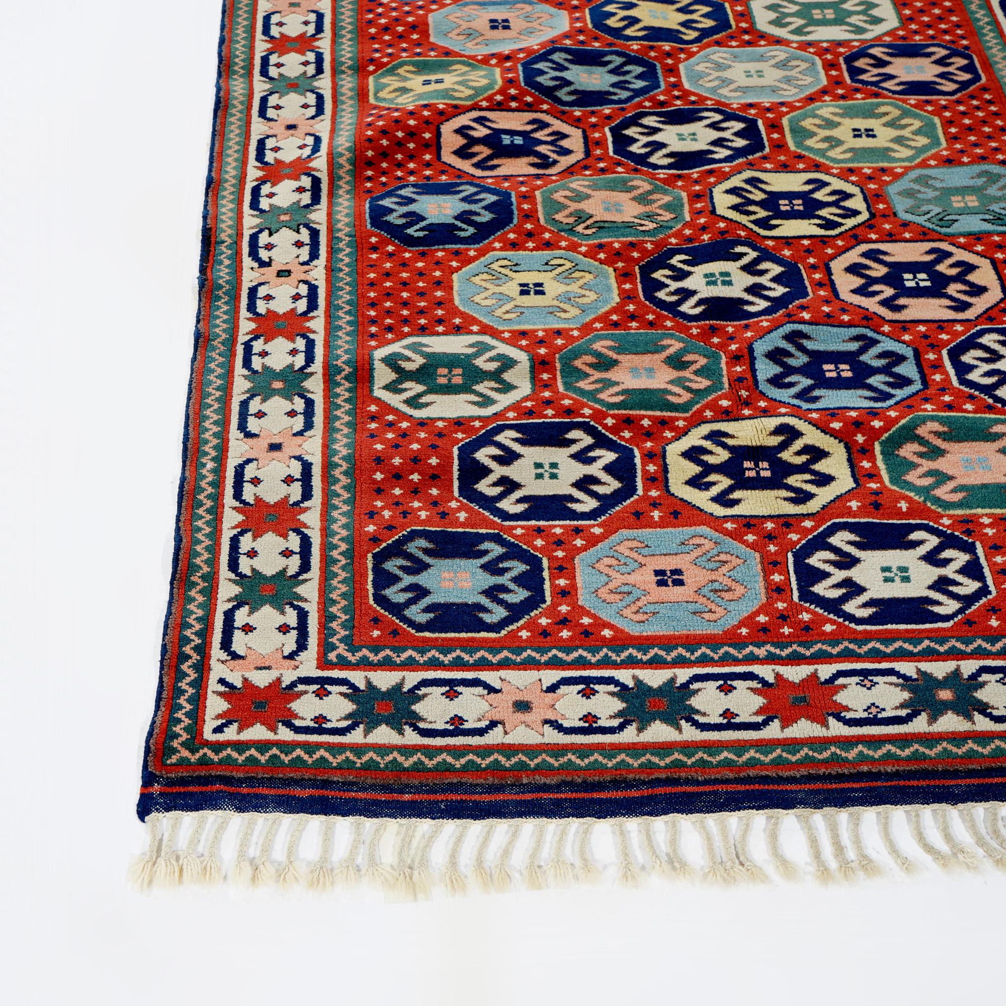  Caucasian Kazak Oriental Wool Rug 20th Century For Sale 3