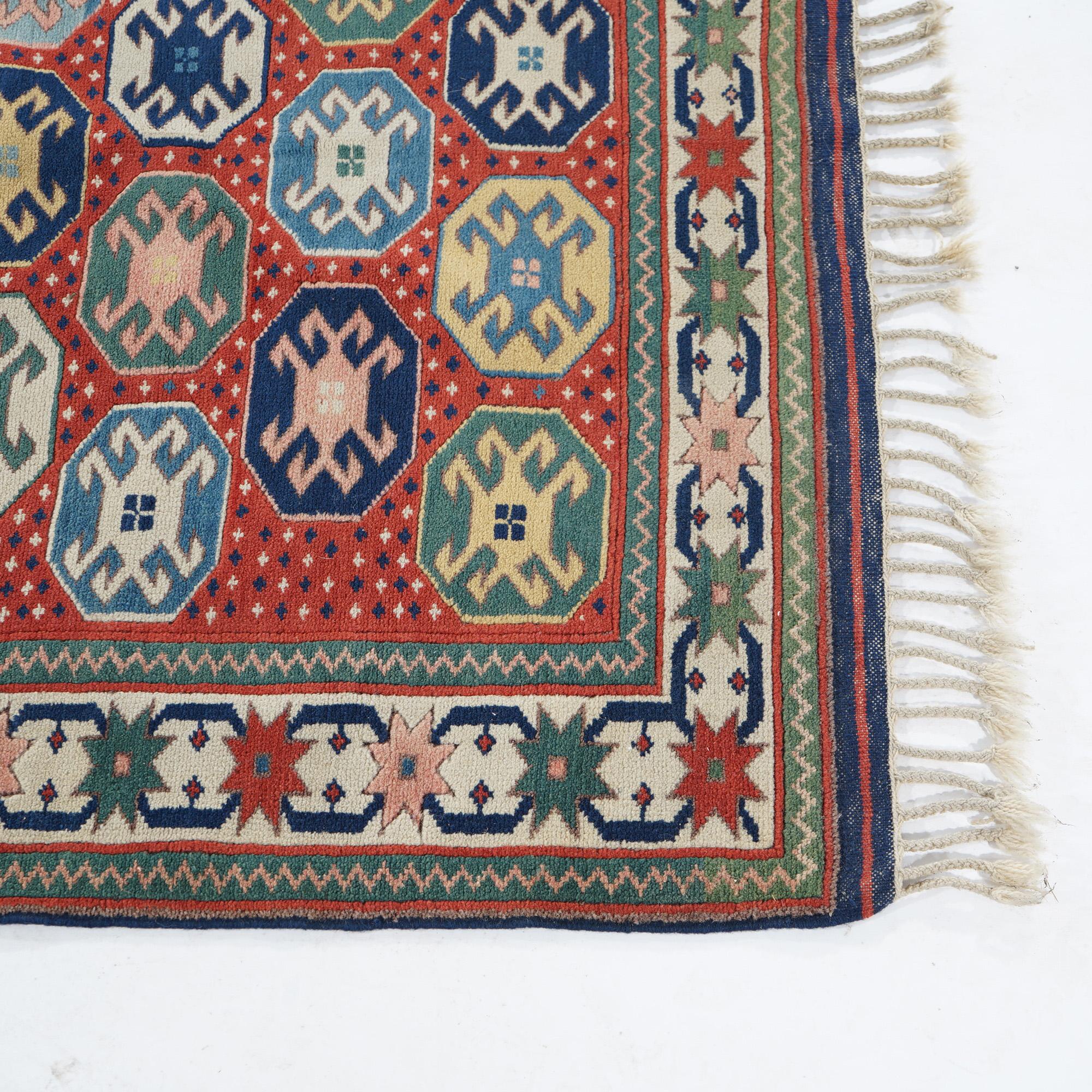  Caucasian Kazak Oriental Wool Rug 20th Century For Sale 6