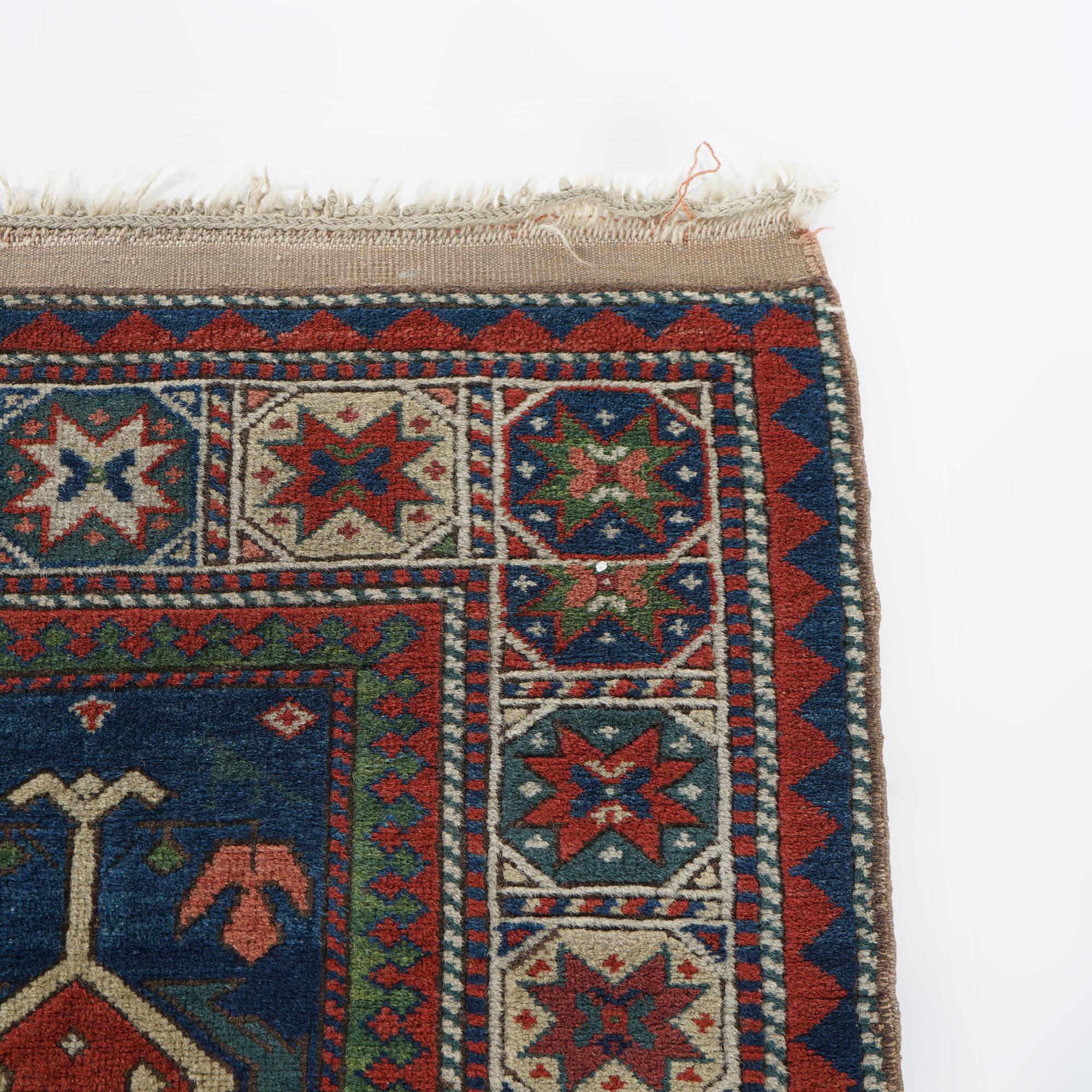 Caucasian Kazak Oriental Wool Rug with Birds & Animals 20th Century 7