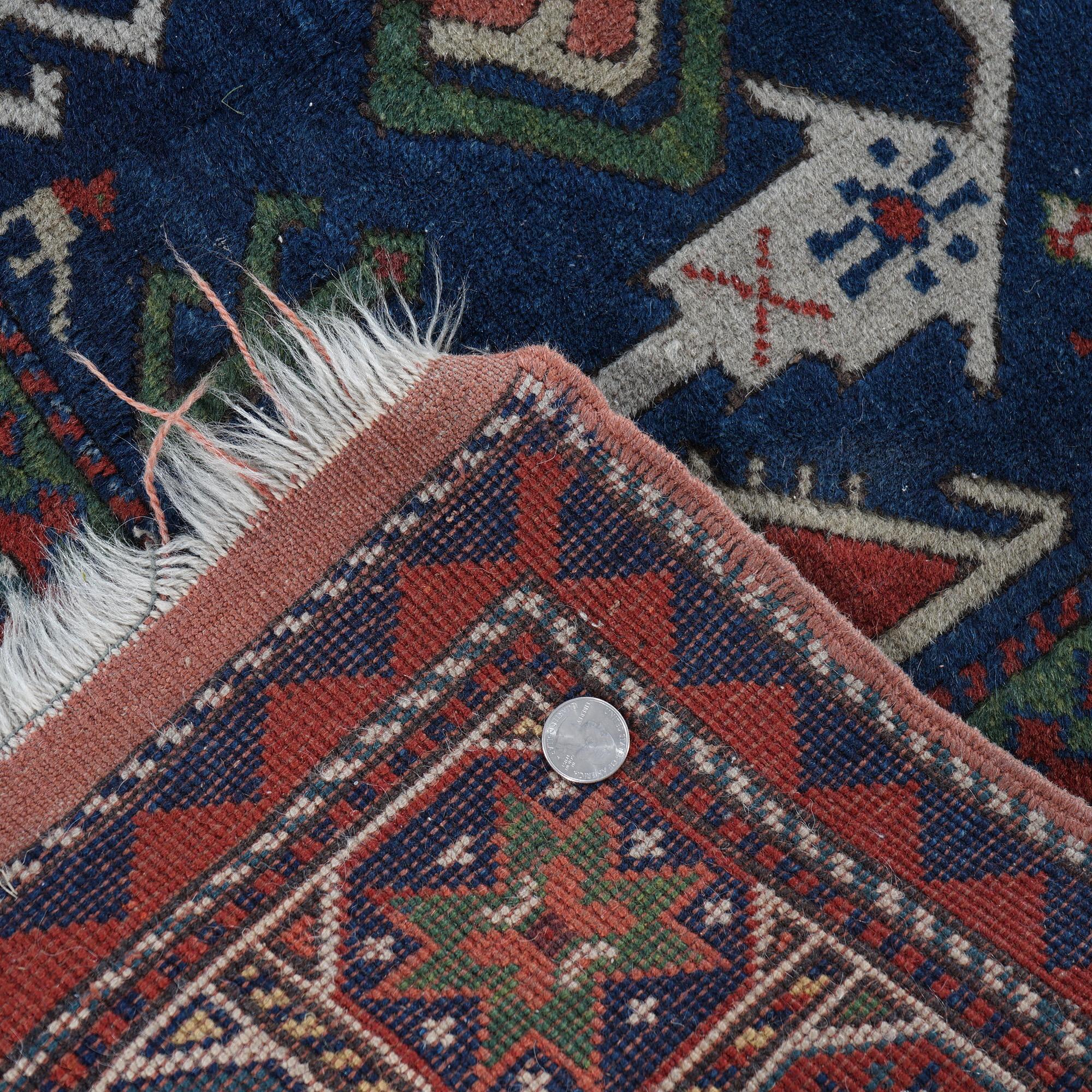 Caucasian Kazak Oriental Wool Rug with Birds & Animals 20th Century 10