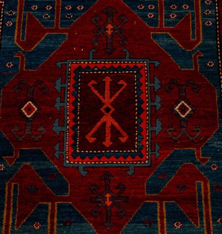 Wool Caucasian Kazak Rug 6.2' x 4.1' For Sale