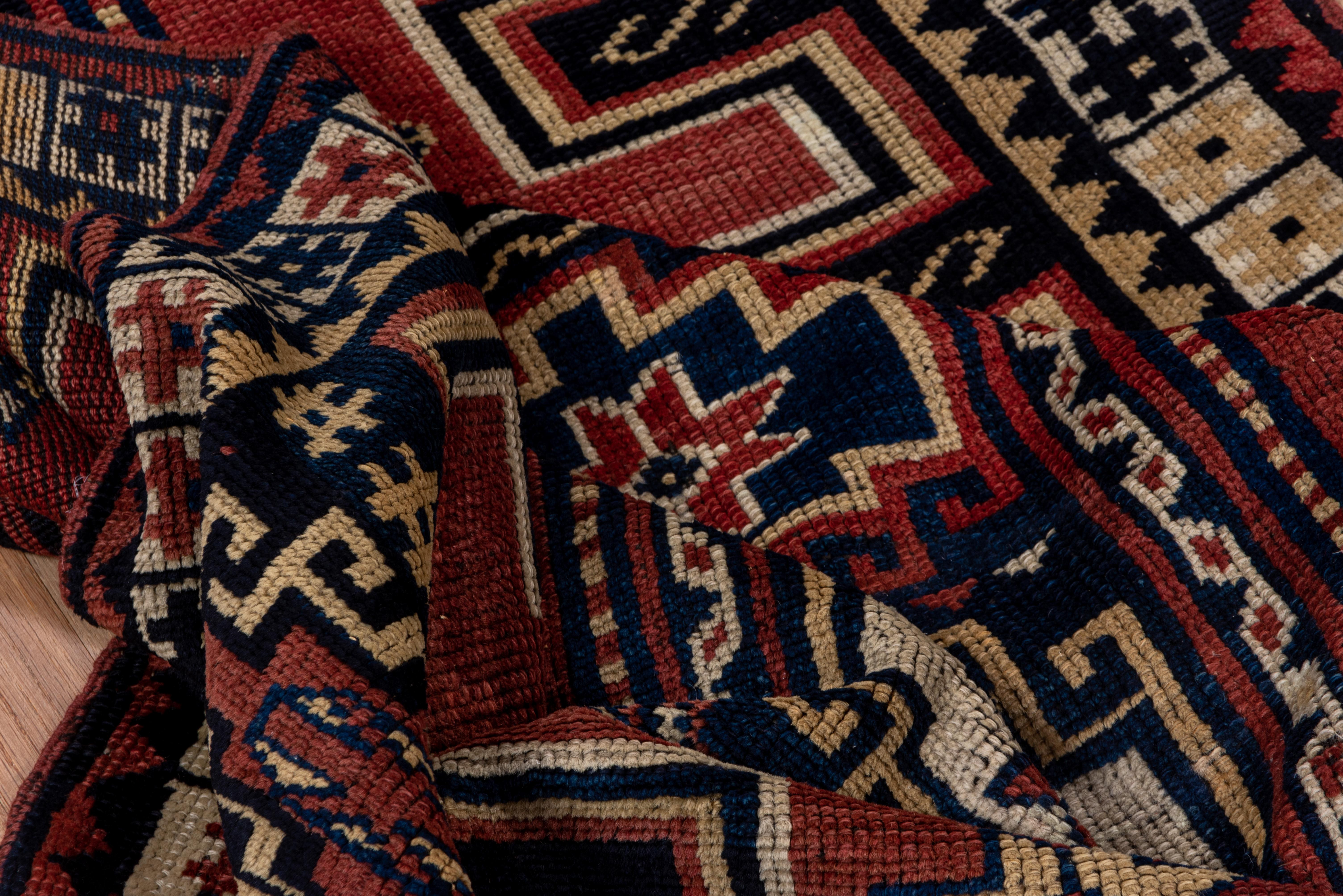Wool Caucasian Kazak Rug, circa 1910s For Sale