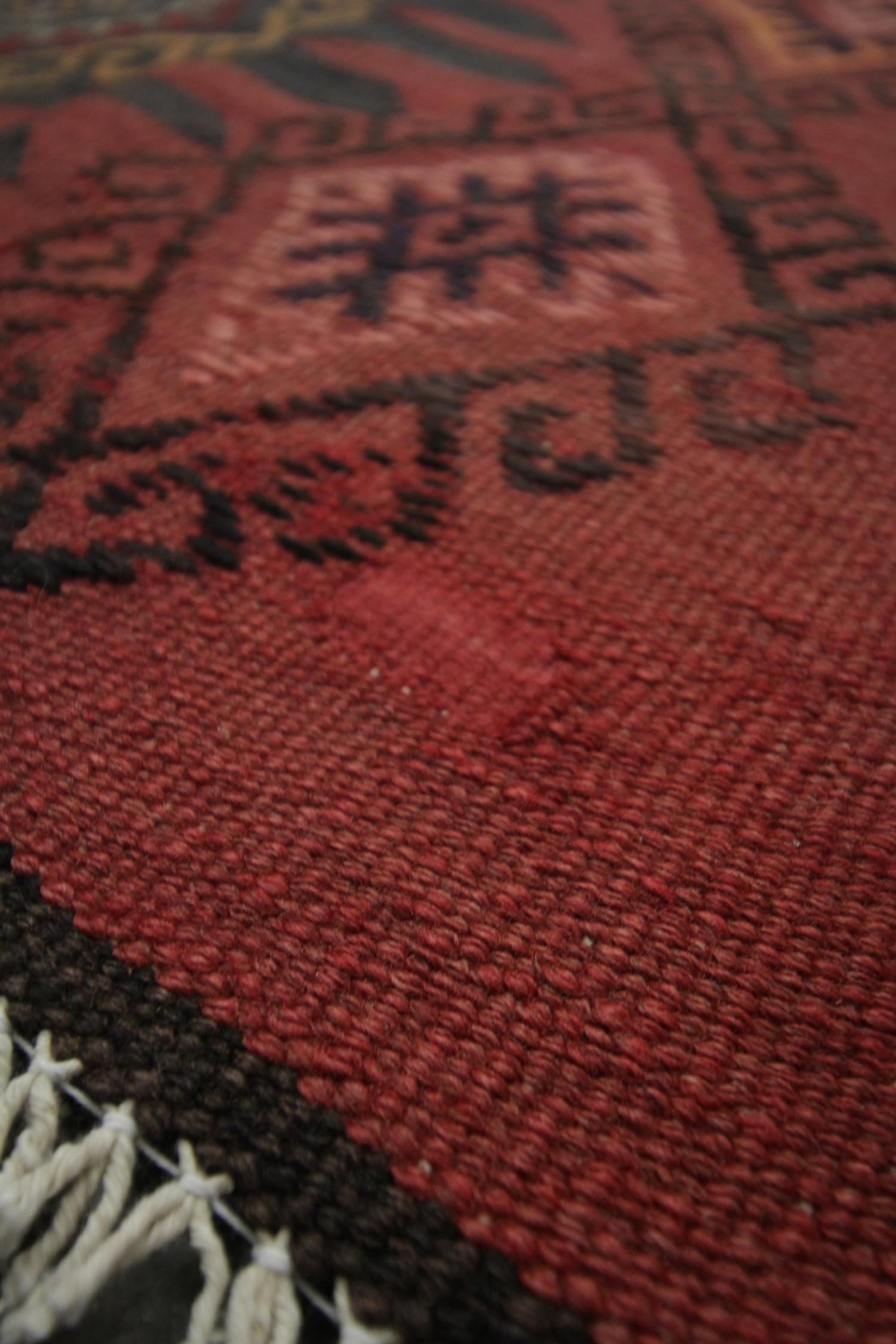 Kaukasischer Kelim-Teppich, handgefertigter Teppich aus roter und blauer Wolle (Baumwolle) im Angebot