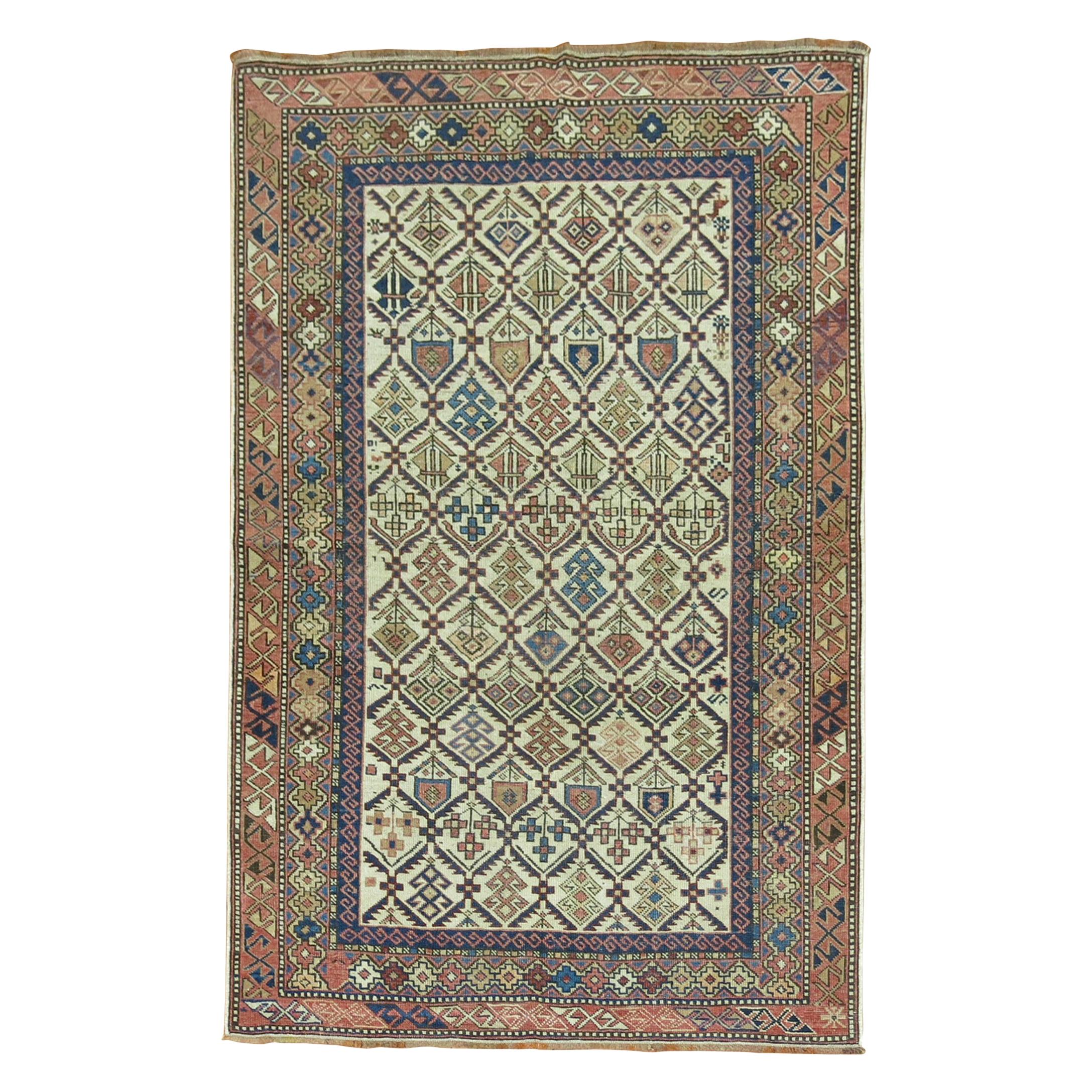 Russian Five Year Plan Caucasian Wool Rug For Sale at 1stDibs