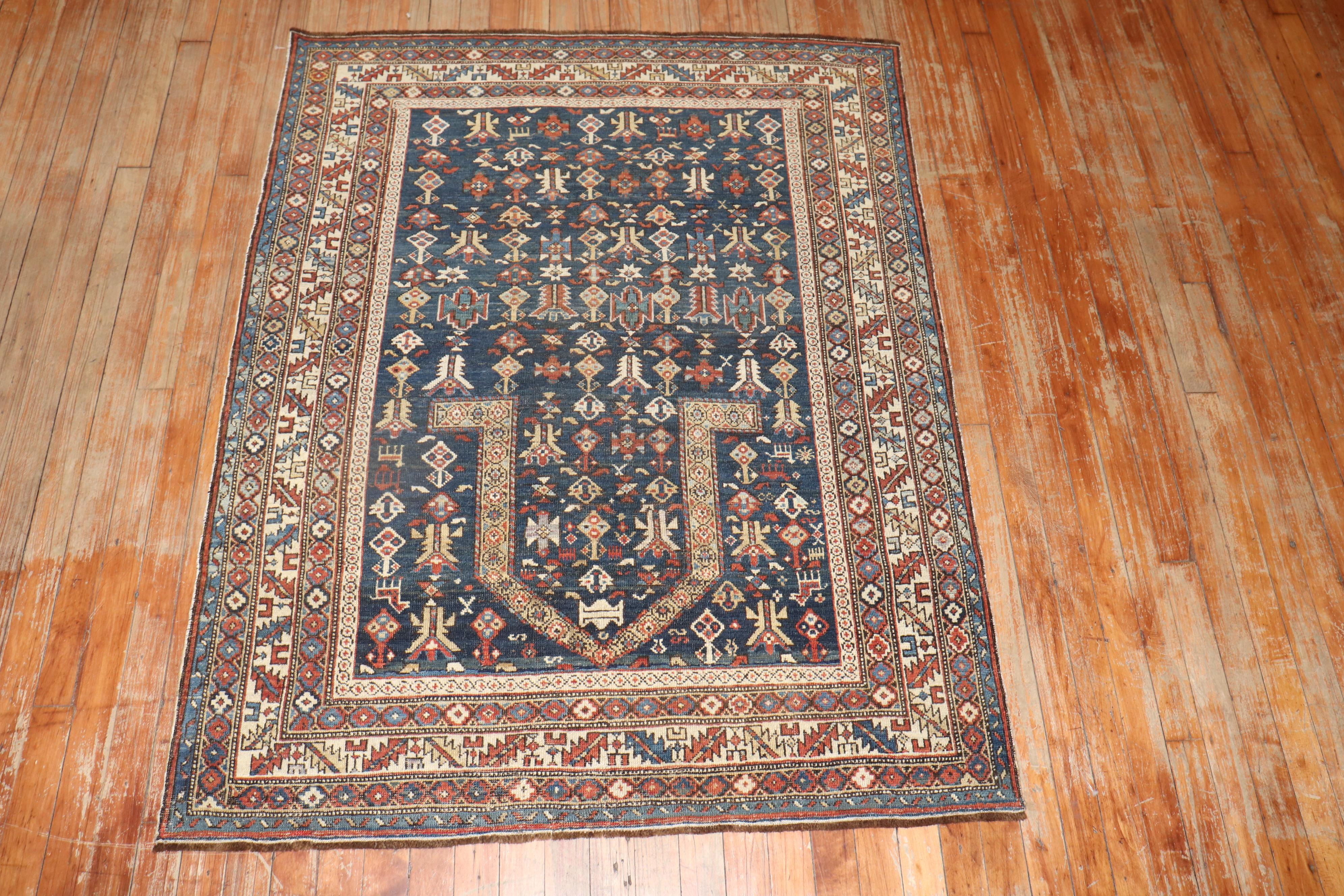 Wool Caucasian Kuba Small Antique Prayer Rug For Sale