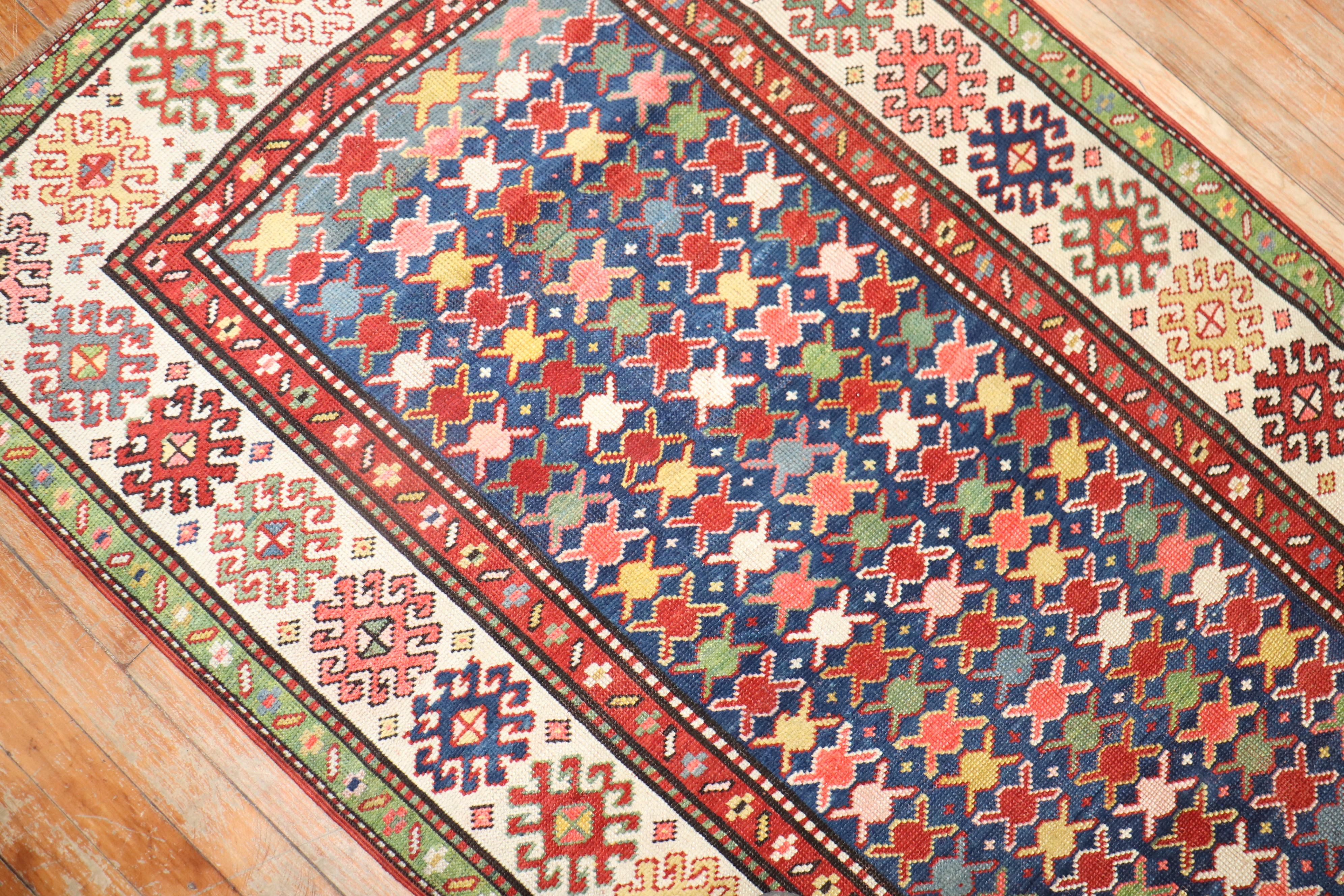 Kazakh Petit tapis de couloir ancien Kuba du Caucase en vente