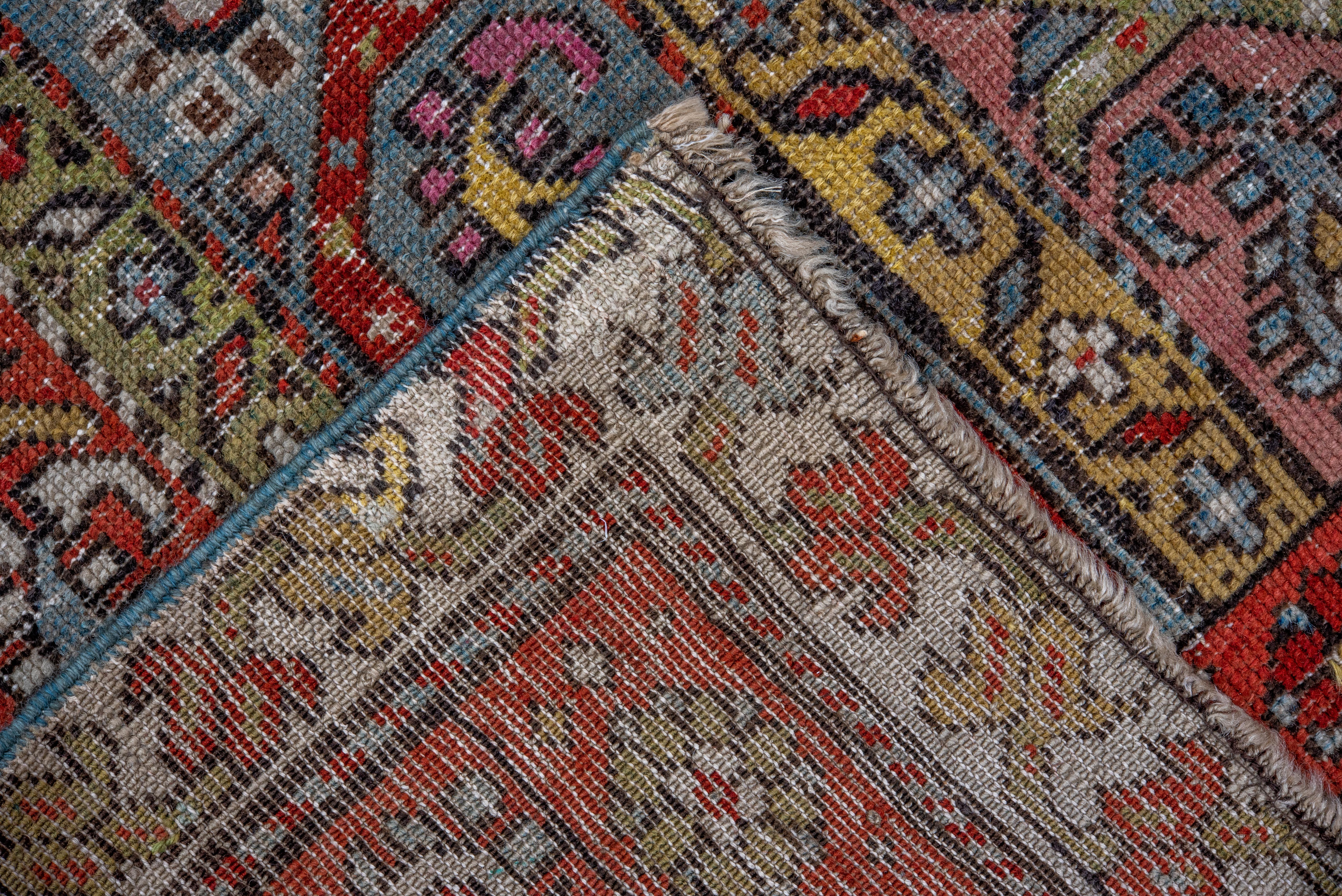 Hand-Knotted Caucasian Long Rug Multicolor Motif For Sale