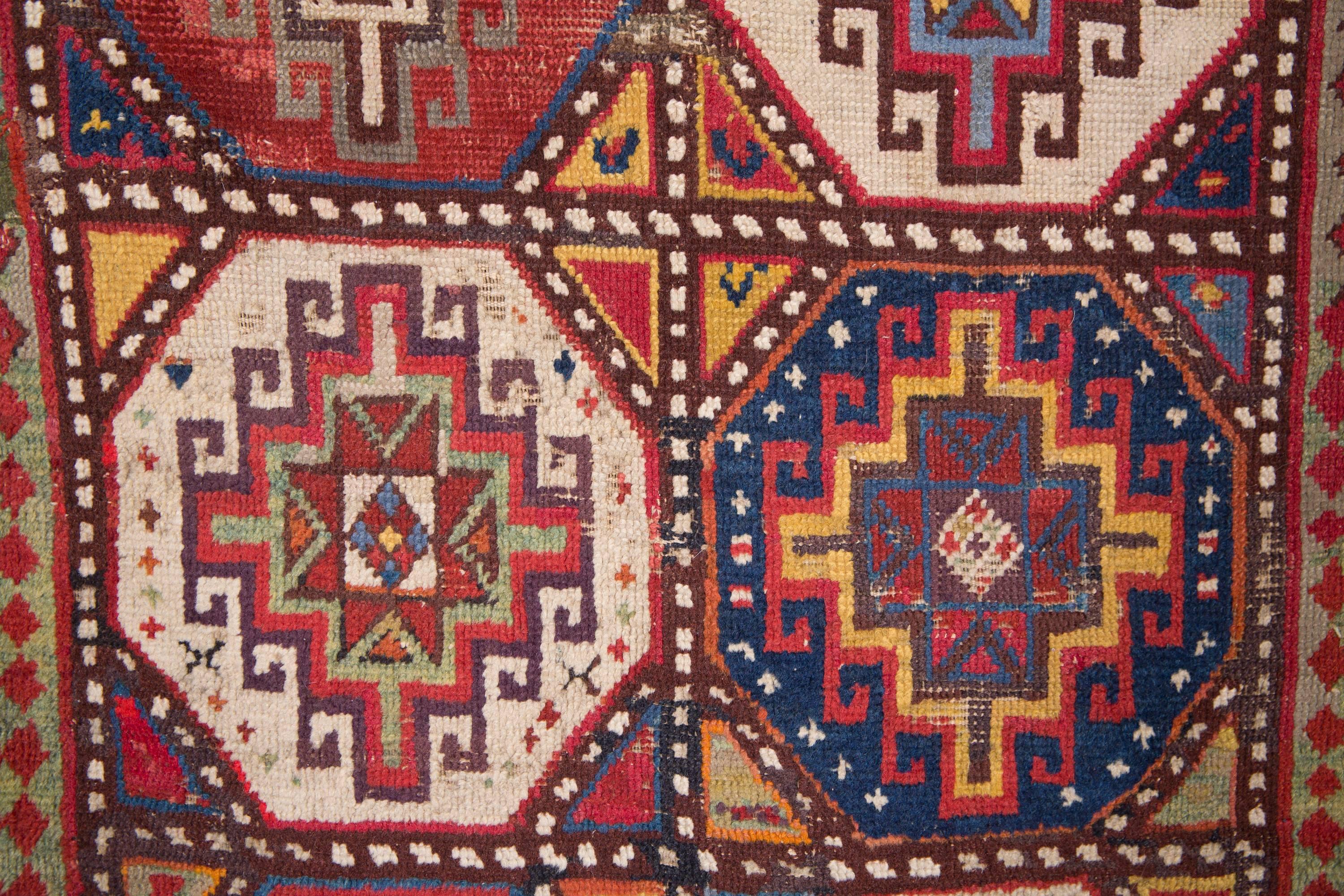Wool Caucasian Moghan Kazak Carpet, circa 1880