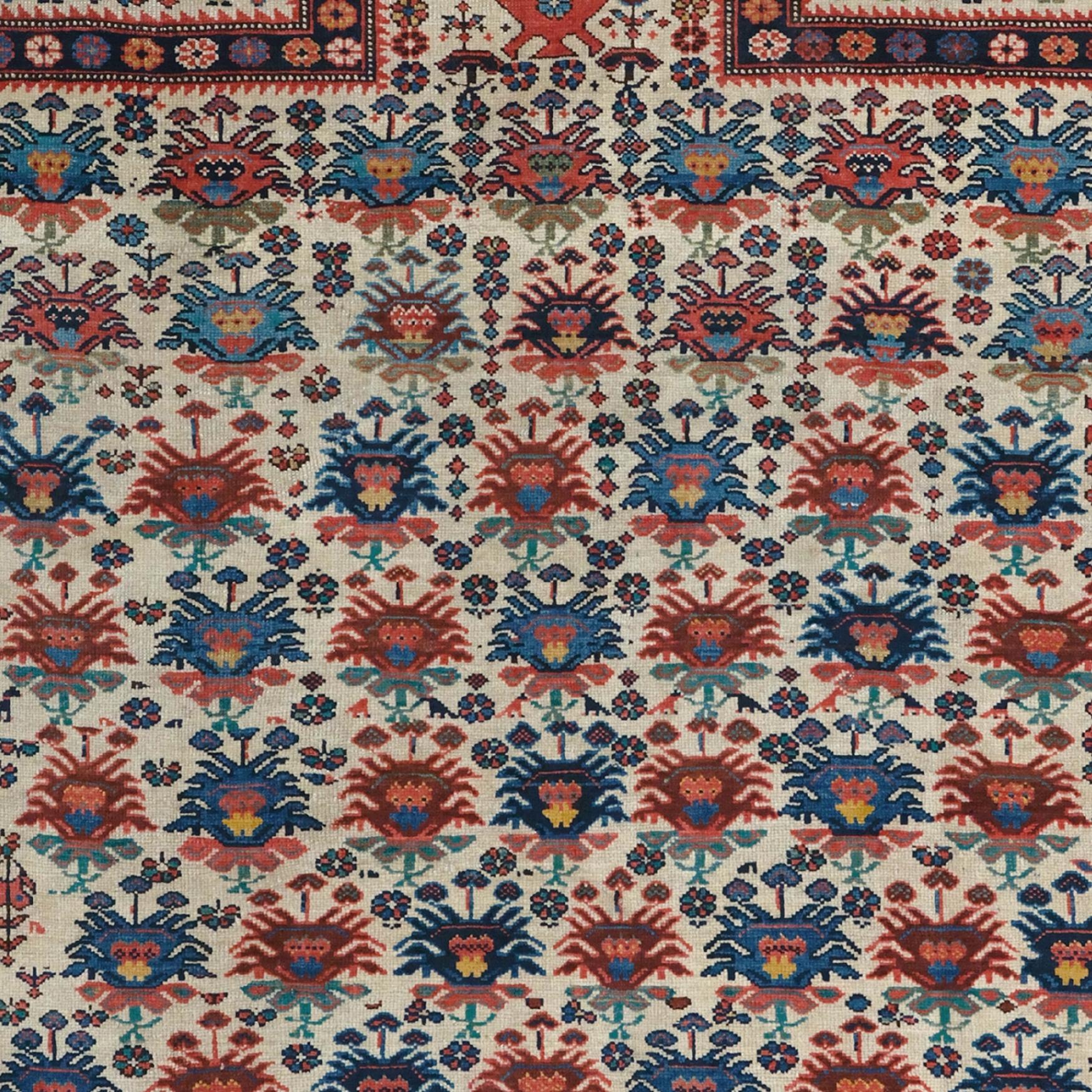 Caucasien Tapis Shirvan caucasien ancien en laine du 19ème siècle en vente