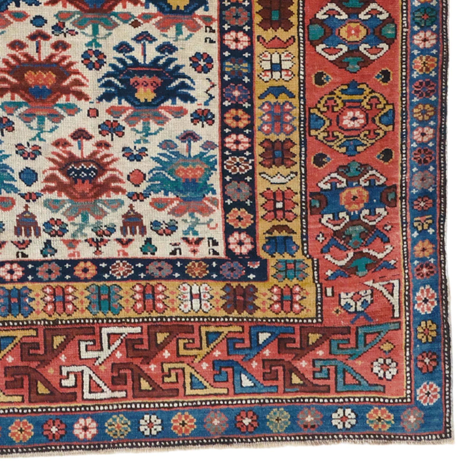 Tapis Shirvan caucasien ancien en laine du 19ème siècle Bon état - En vente à Sultanahmet, 34