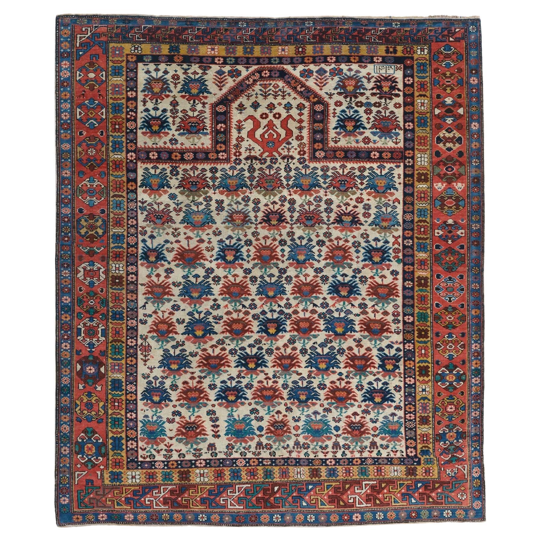 Caucasian Prayer Shirvan Rug - 19th Century Antique Wool Caucasian Rug
