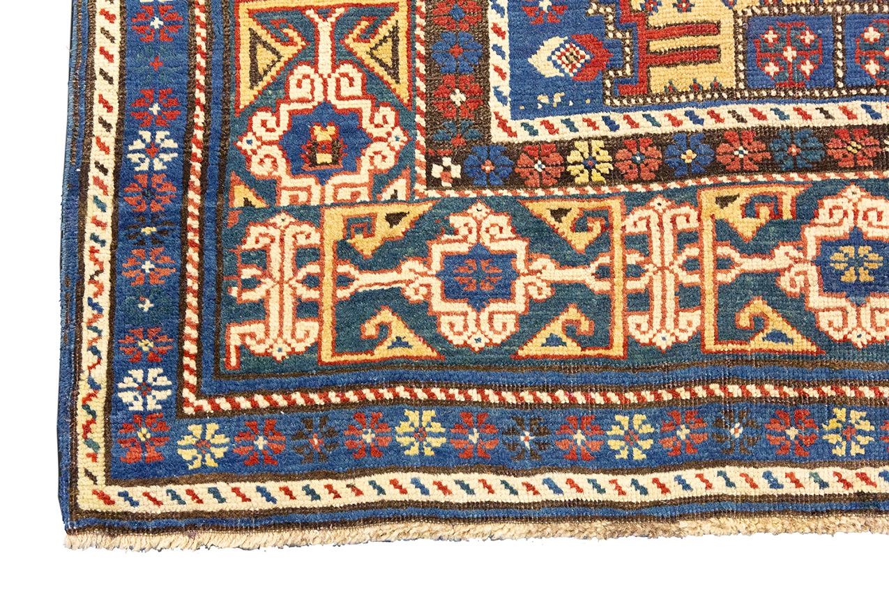 Kaukasischer Teppich Lezghi-Läufer, 19. Jahrhundert im Zustand „Gut“ im Angebot in Ferrara, IT