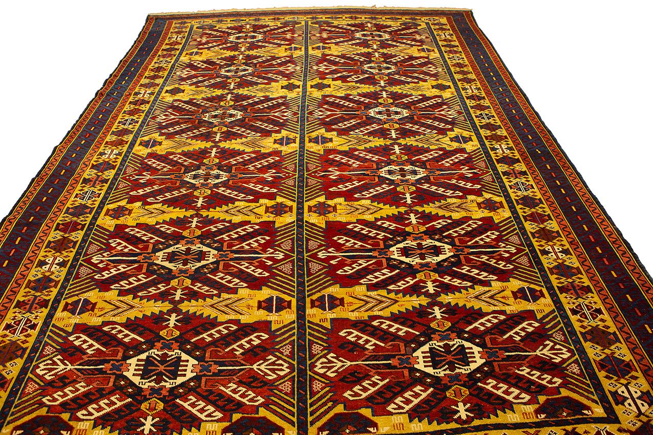 Hand-Knotted Caucasian Rug Zeiwa 'Zeiva' Rare Piece, 19th Century For Sale