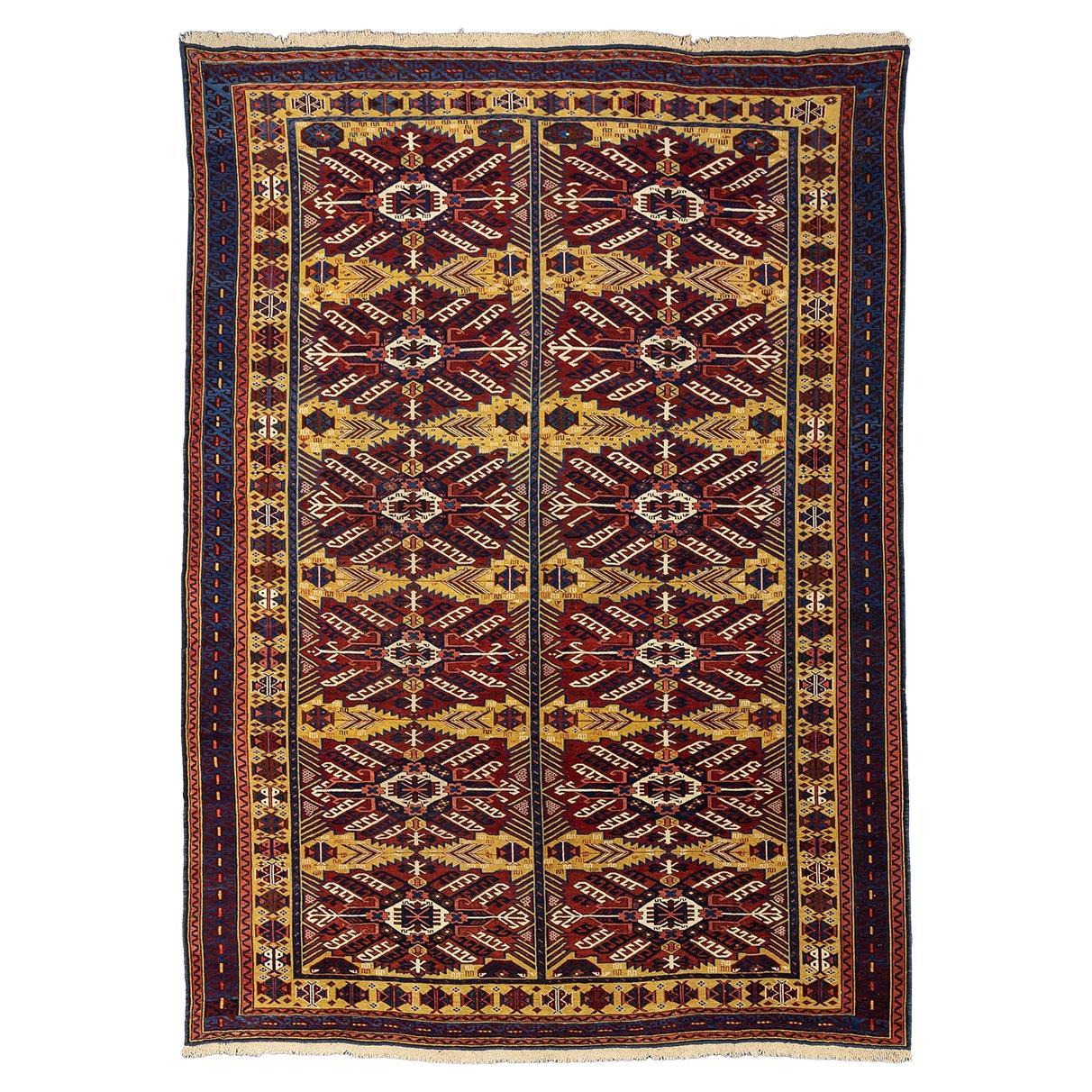 Kaukasischer Teppich Zeiwa ''Zeiva'' Seltenes Stück, 19. Jahrhundert