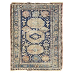 Tapis caucasien Seychour Kuba bleu géométrique 5'11''x7'4''