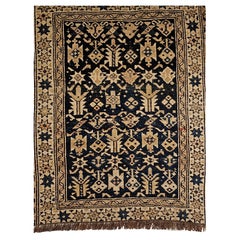 Caucasian Shirvan Bagface in Allover Pattern in Navy Blue, Ivory, French Blue