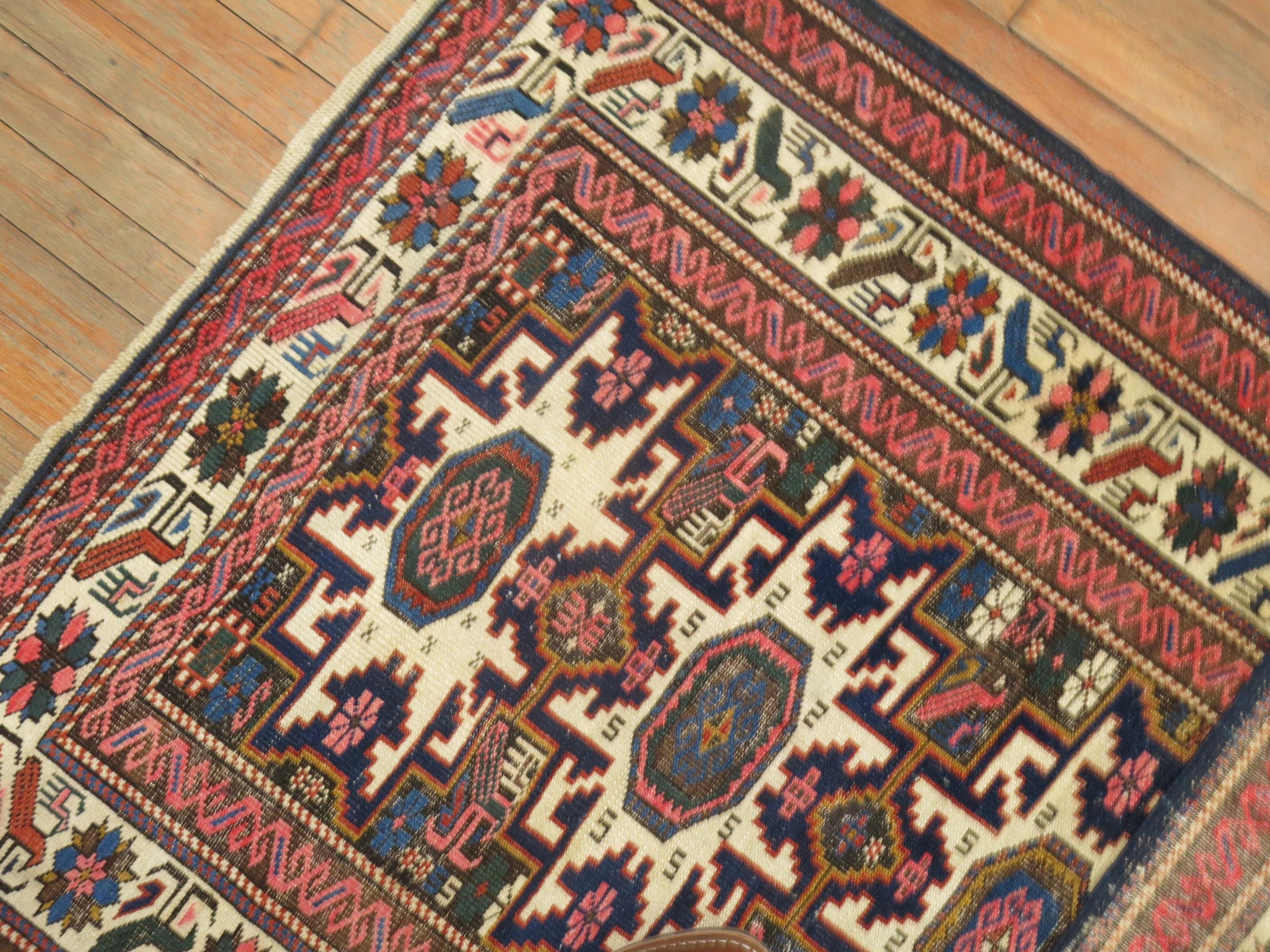 Rustic Caucasian Shirvan Early 20th Century Rug For Sale