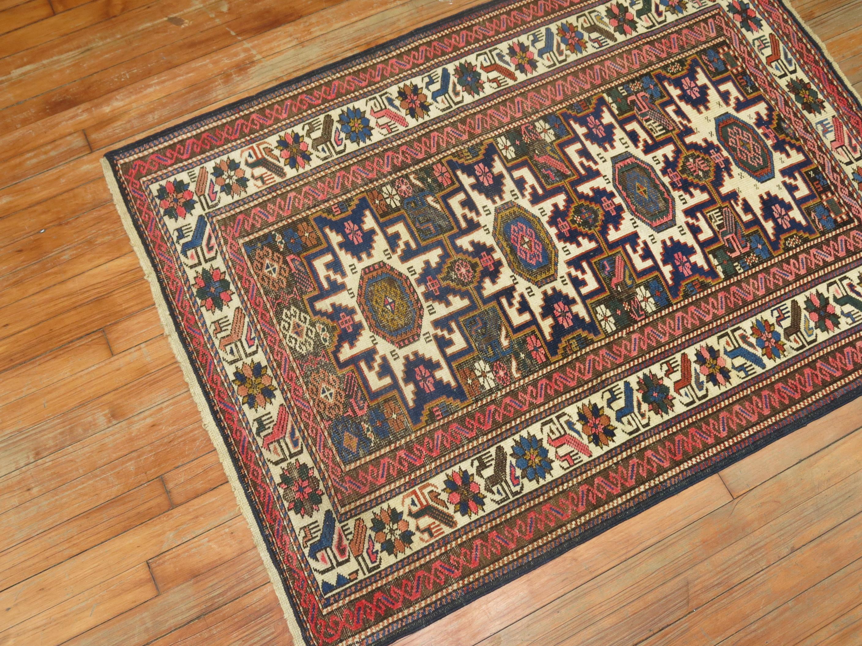 Hand-Knotted Caucasian Shirvan Early 20th Century Rug For Sale