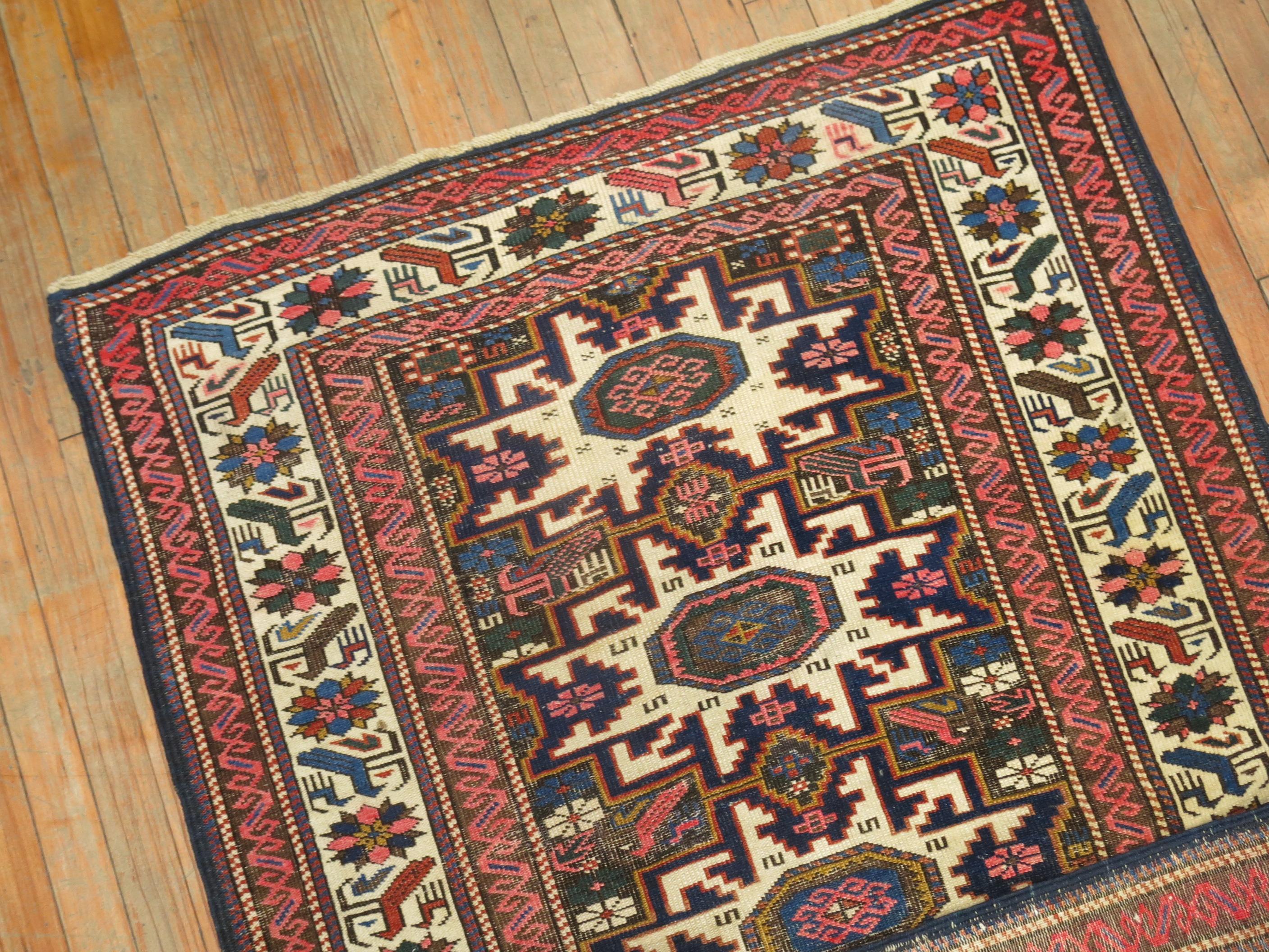 Caucasian Shirvan Early 20th Century Rug In Good Condition For Sale In New York, NY