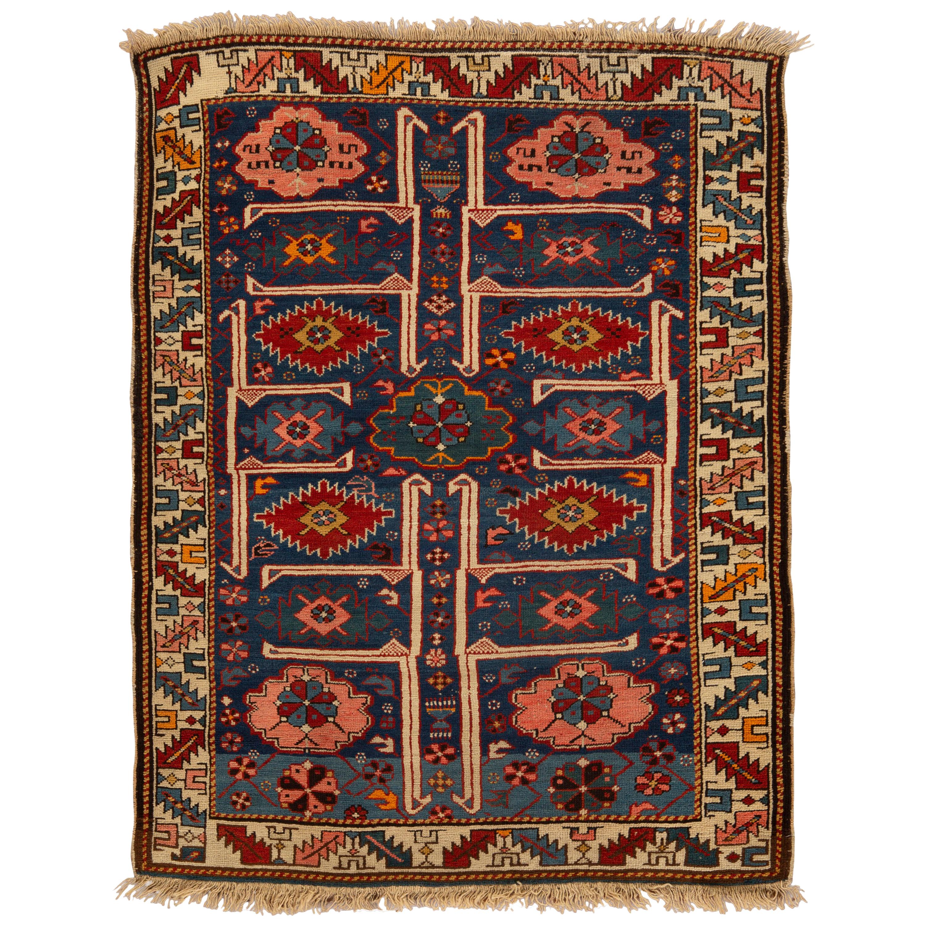 Caucasian Shirvan Rug, circa 1920  3'6 x 4'7 For Sale