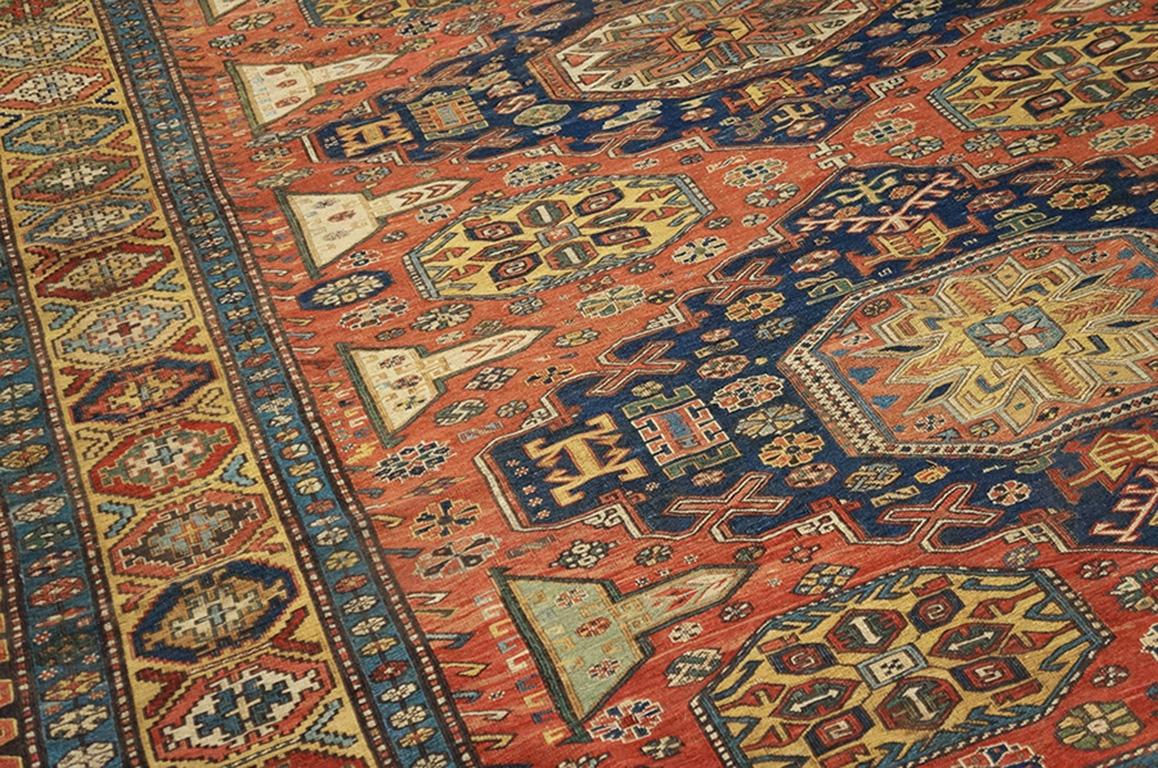 Kaukasischer Sumak-Teppich des 19. Jahrhunderts ( 7'4