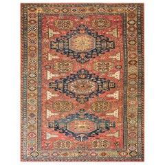 Kaukasischer Sumak-Teppich des 19. Jahrhunderts ( 7'4" x 9'9" - 335 x 297)