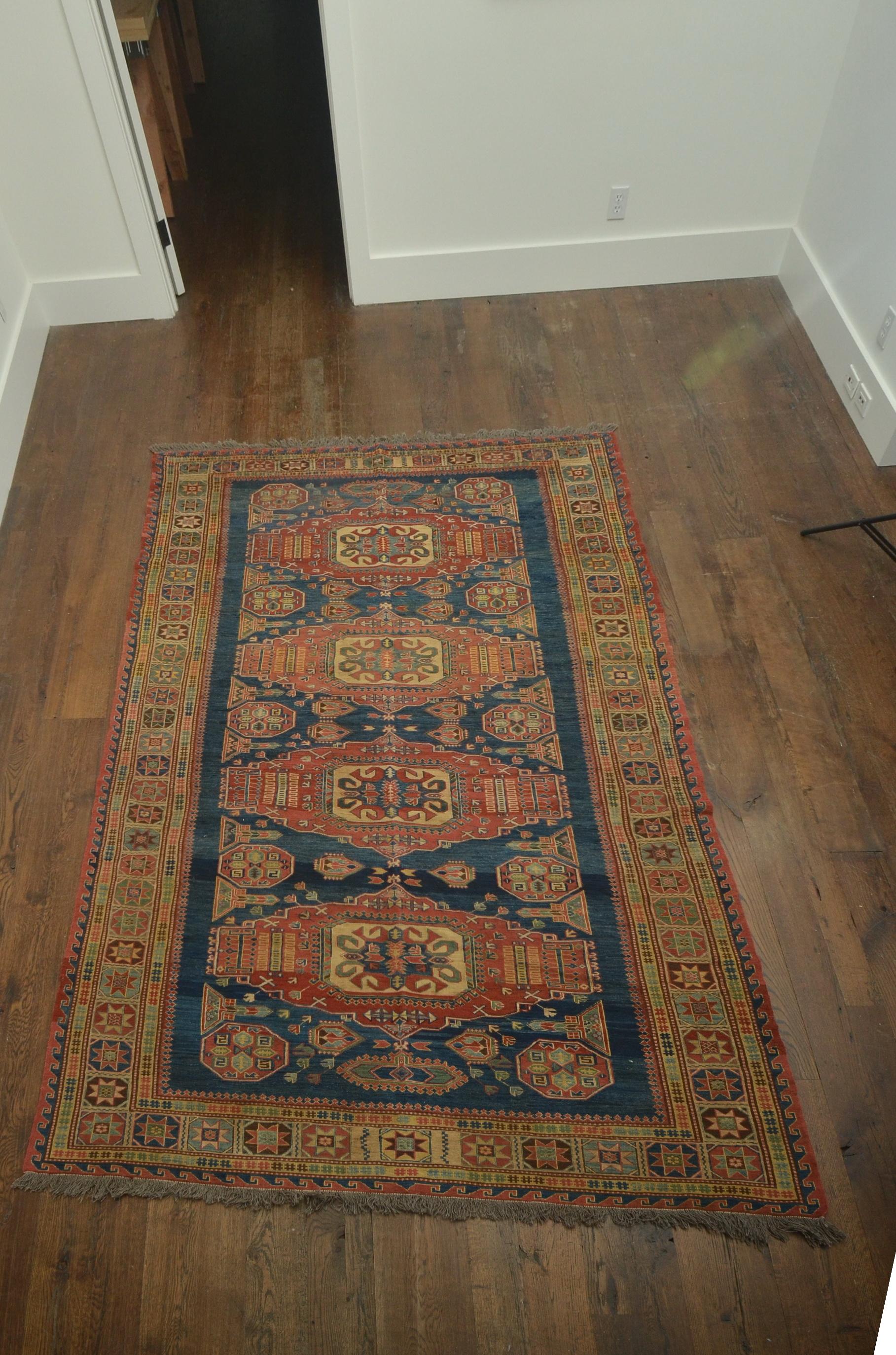 Turkish Caucasian Sulmak Design Rug For Sale